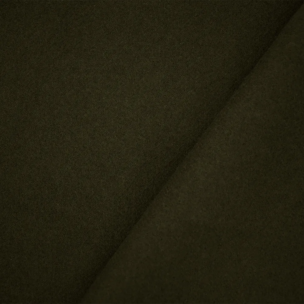 Army Green Melton Wool Brushed Double Woven Coating Fabric