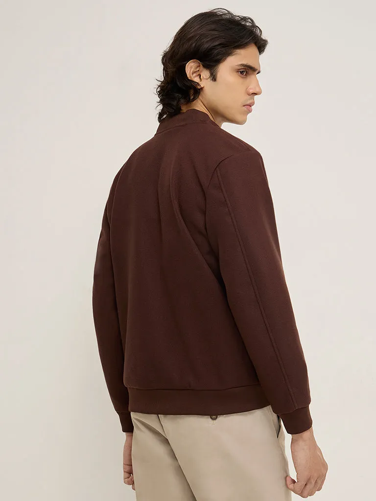 Ascot Dark Brown Faux-Suede Relaxed-Fit Jacket