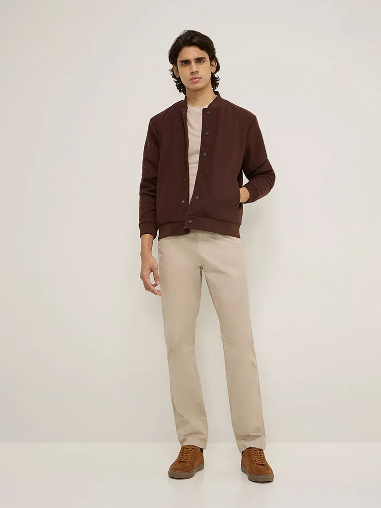 Ascot Dark Brown Faux-Suede Relaxed-Fit Jacket