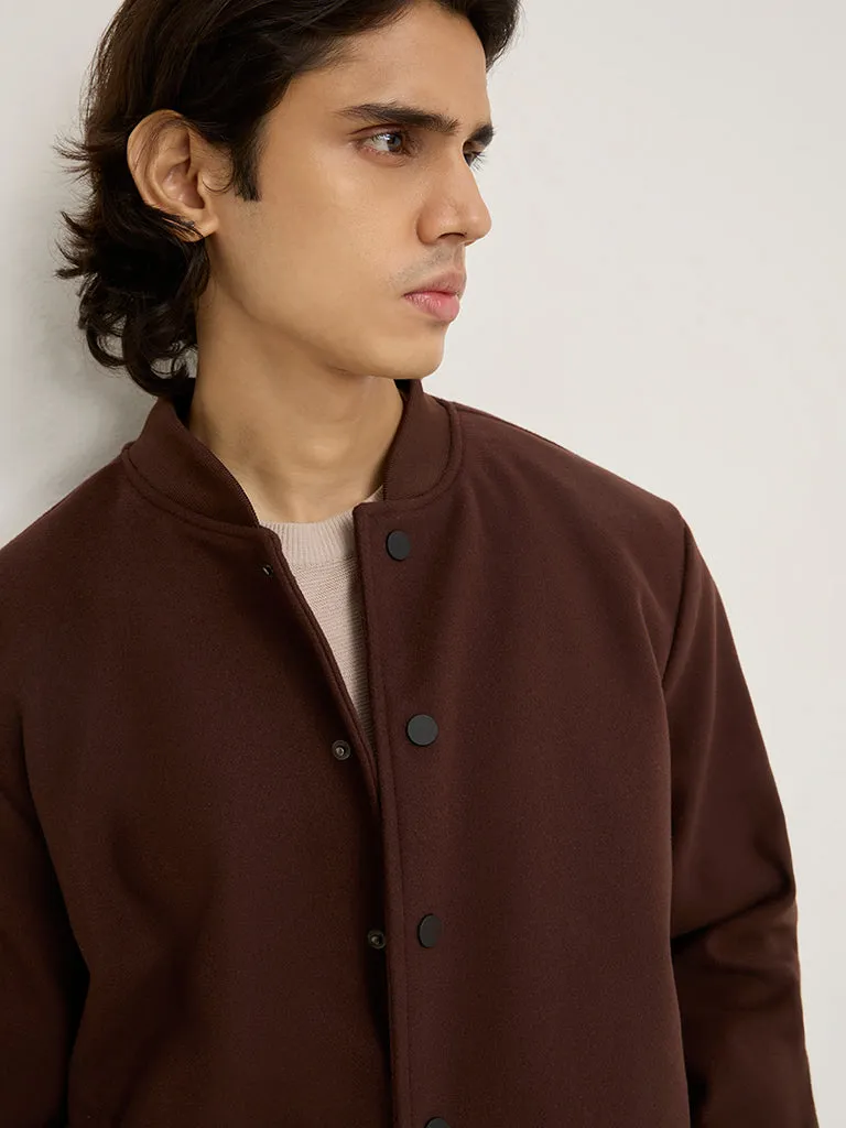 Ascot Dark Brown Faux-Suede Relaxed-Fit Jacket