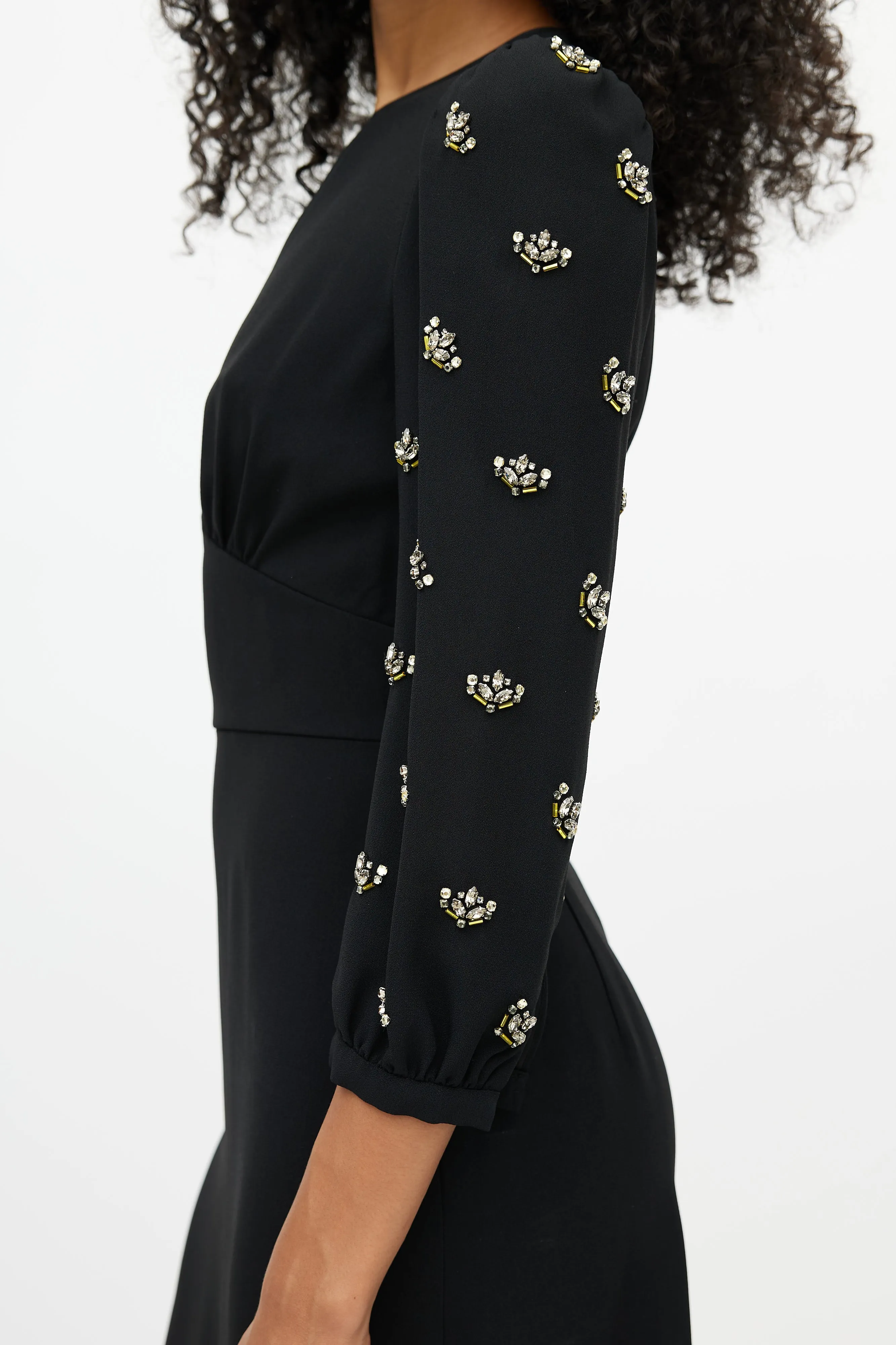 Beaded Sleeves Dress