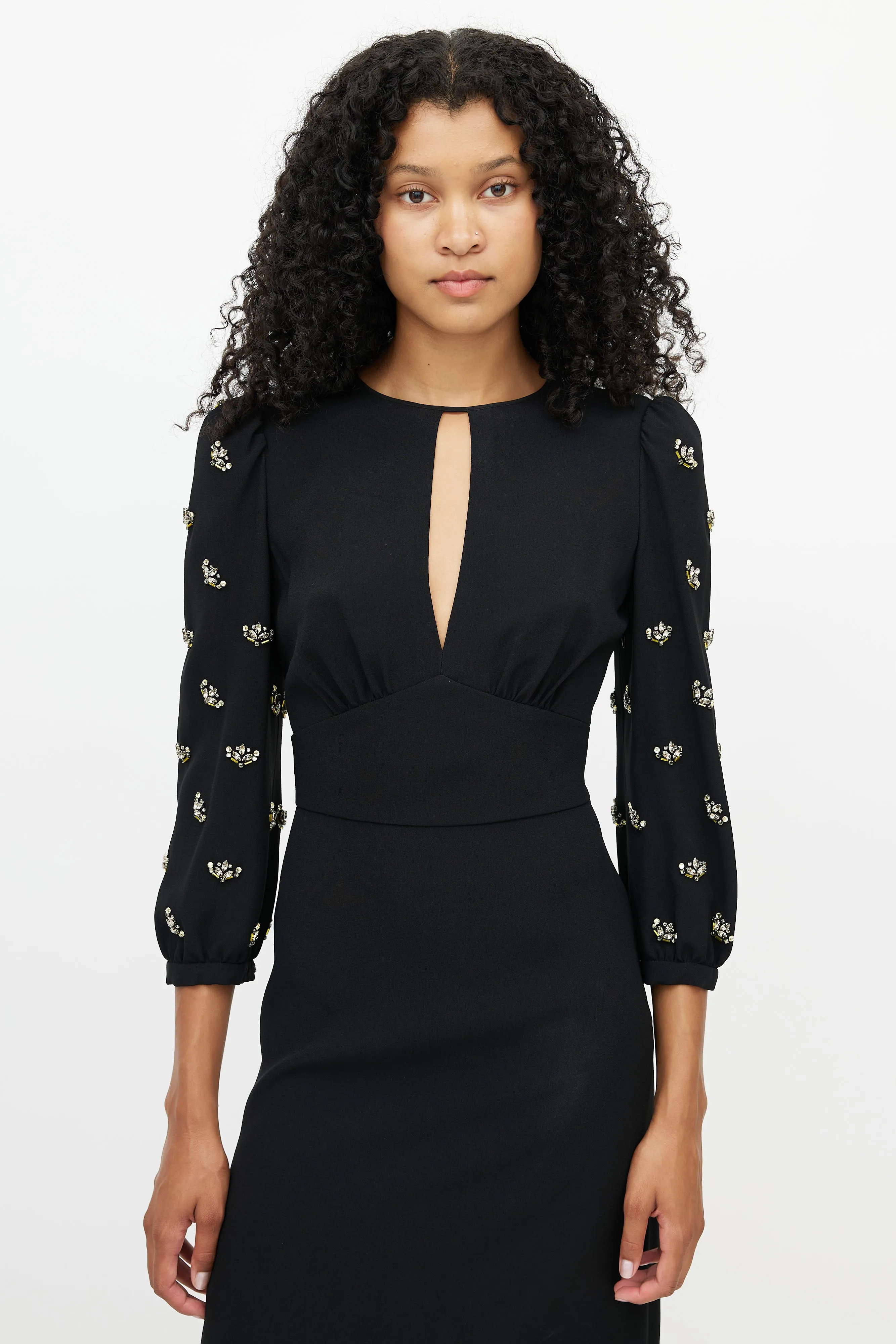 Beaded Sleeves Dress