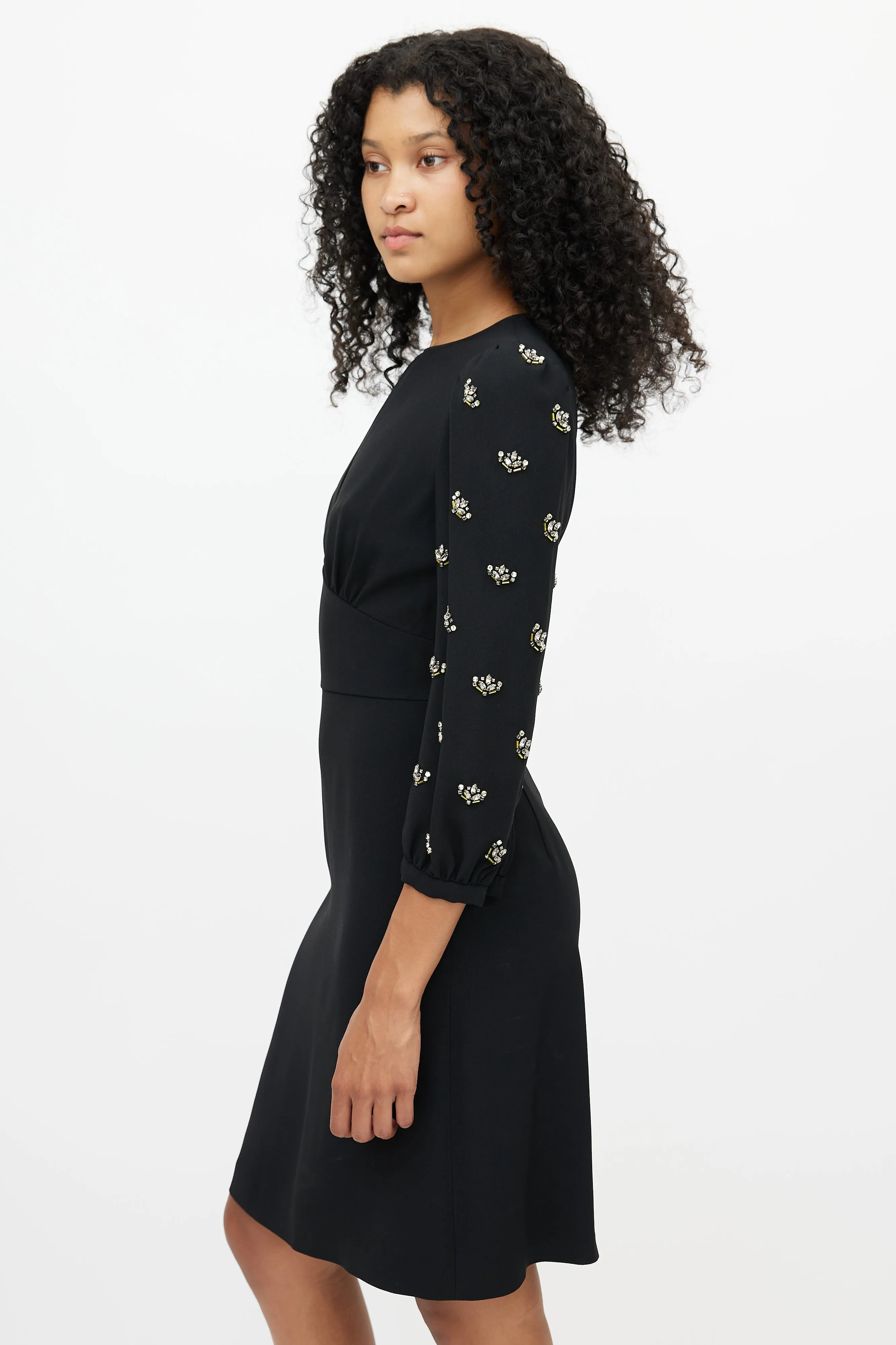 Beaded Sleeves Dress