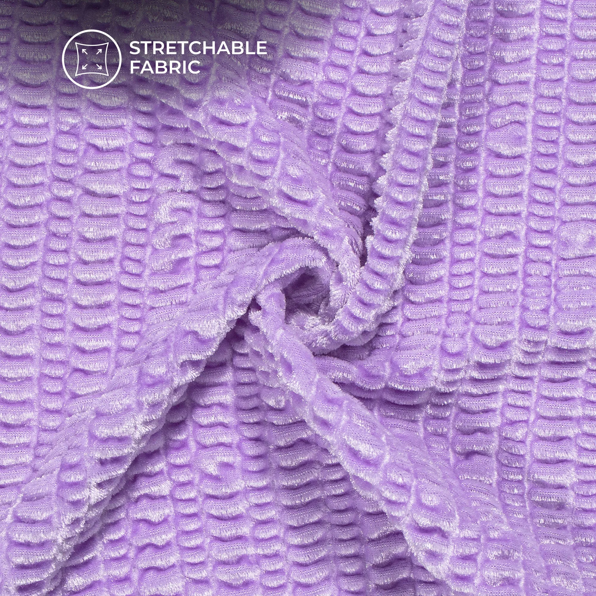 Beautiful Orchid Bubble Imported Stretched Velvet Fabric