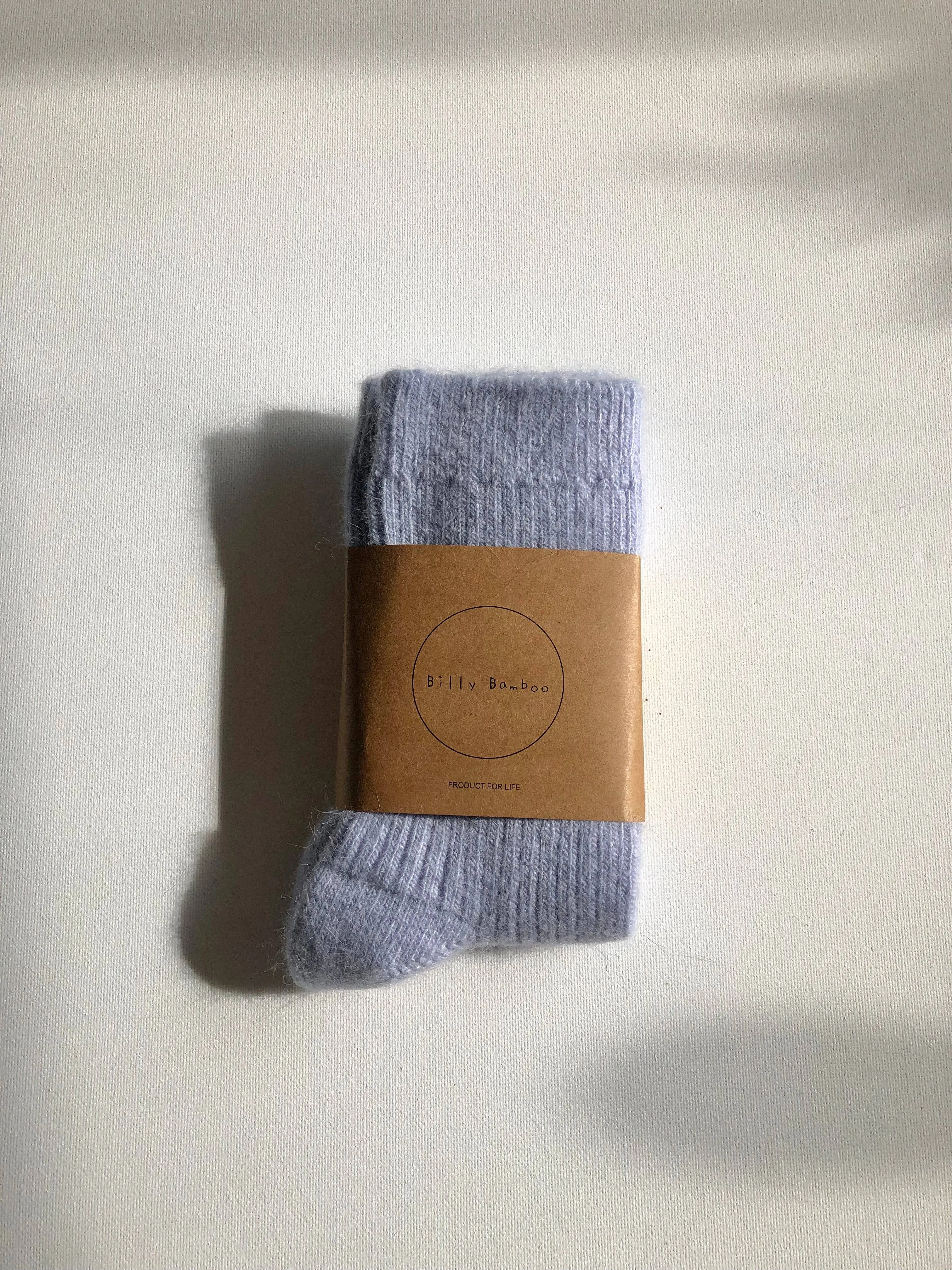 Billy Bamboo - ANGORA WOOL SOCKS - snow pastel