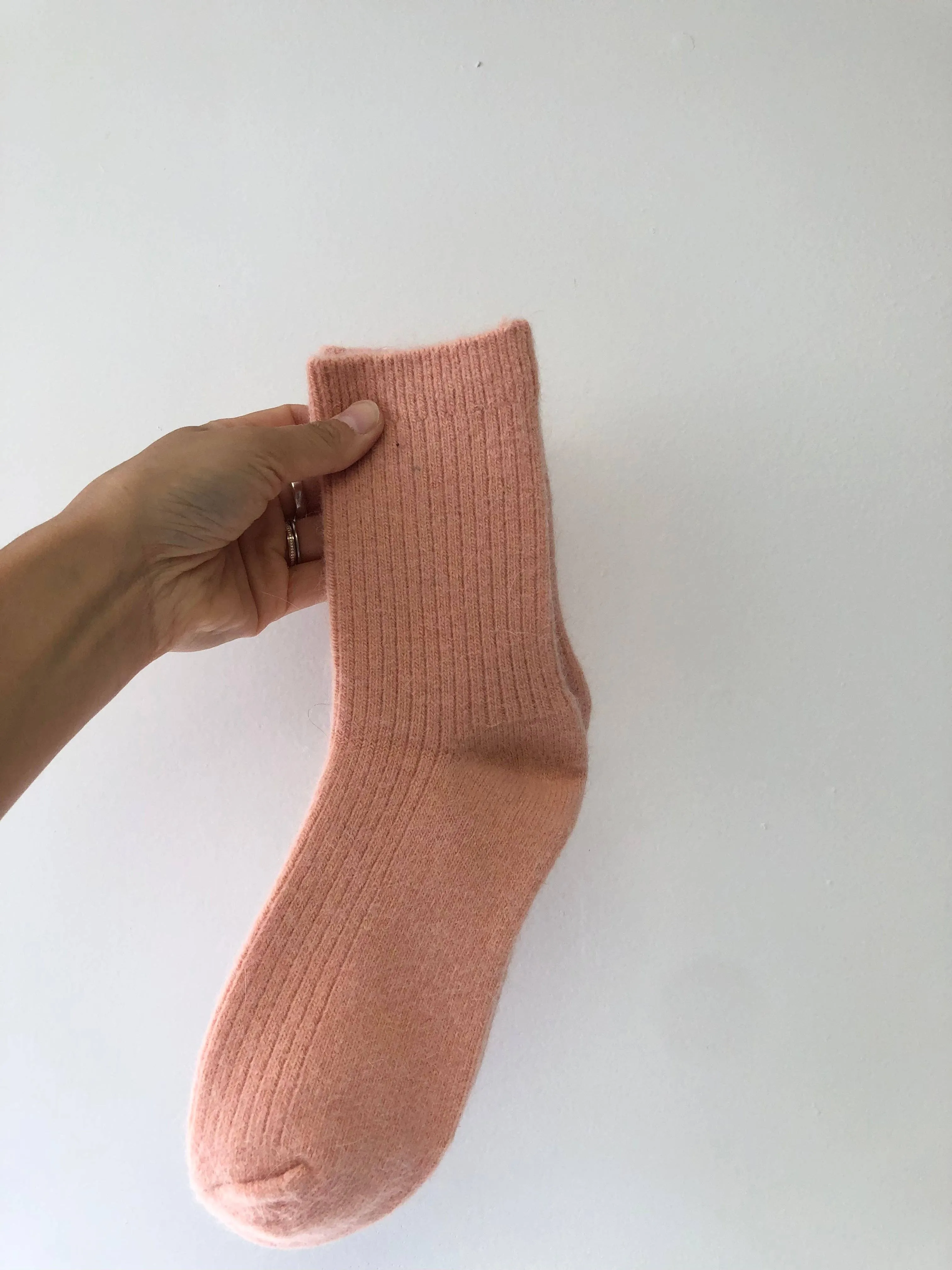 Billy Bamboo - ANGORA WOOL SOCKS - snow pastel