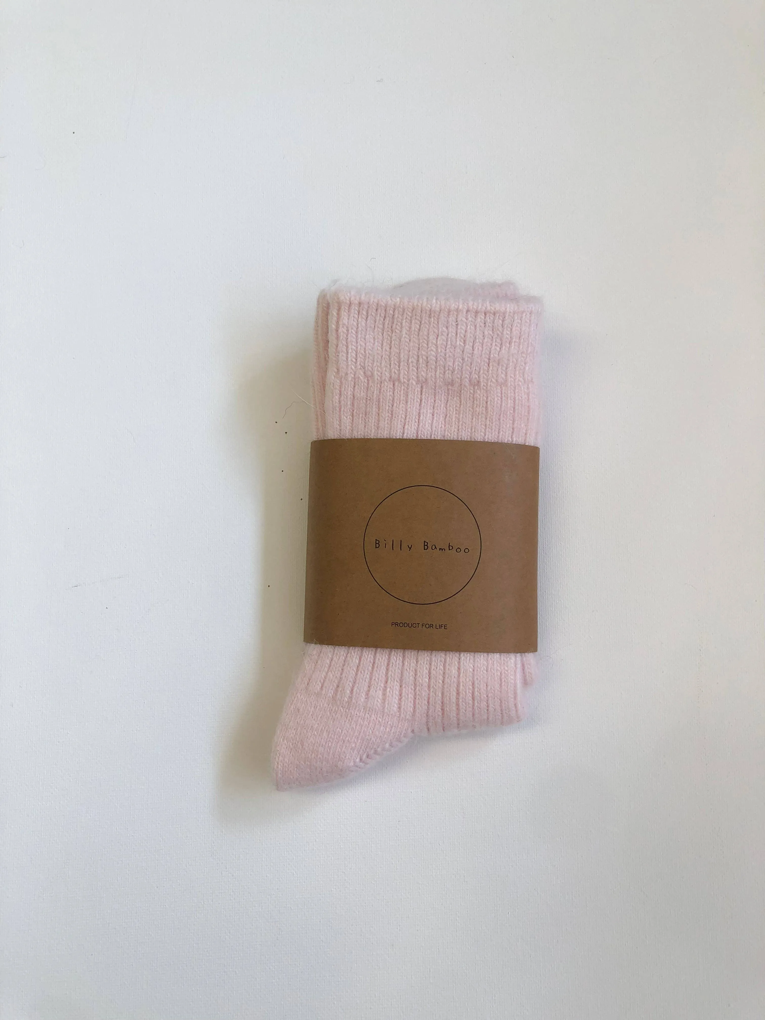 Billy Bamboo - ANGORA WOOL SOCKS - snow pastel