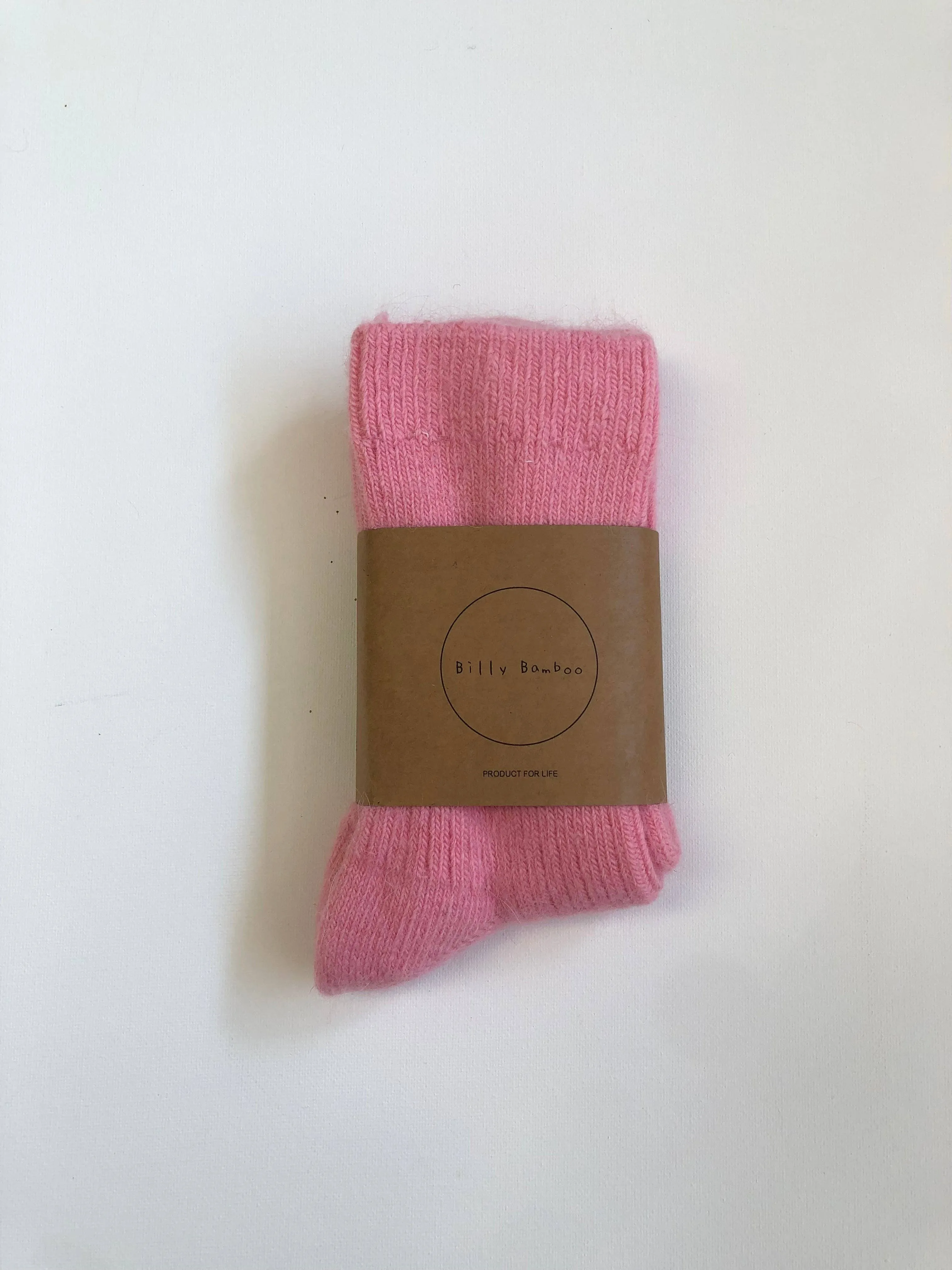 Billy Bamboo - ANGORA WOOL SOCKS - snow pastel