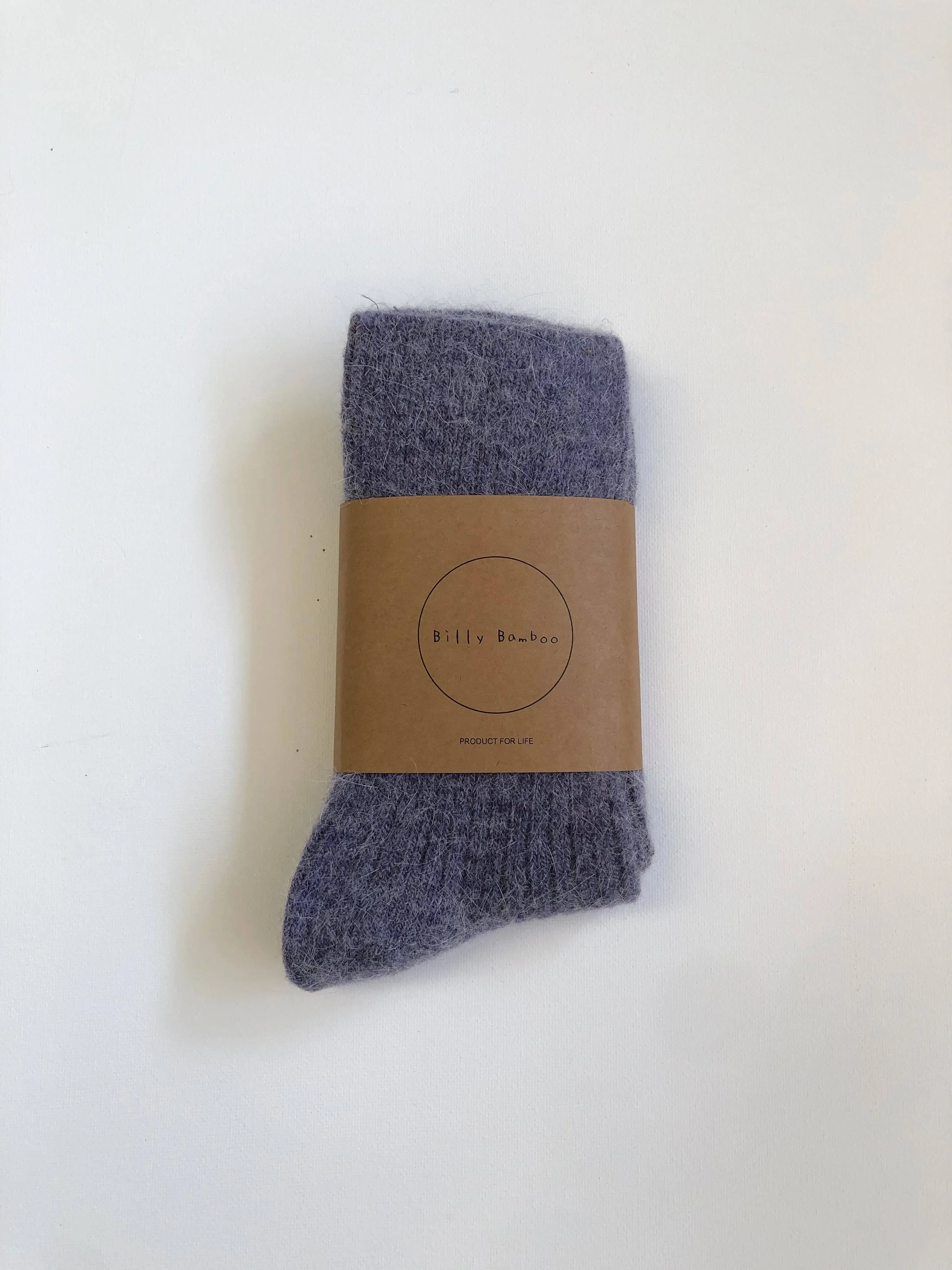 Billy Bamboo - ANGORA WOOL SOCKS - snow pastel