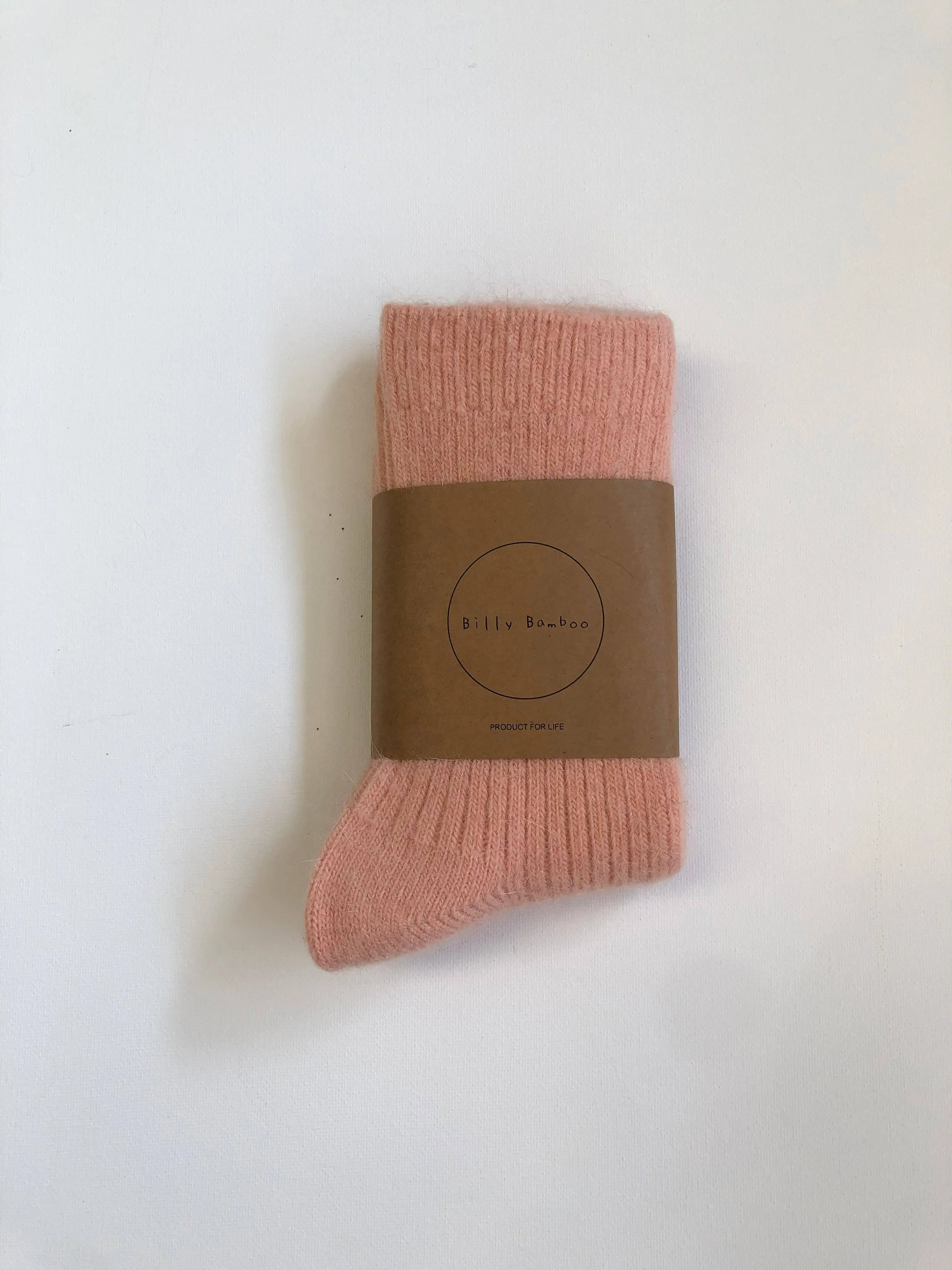Billy Bamboo - ANGORA WOOL SOCKS - snow pastel