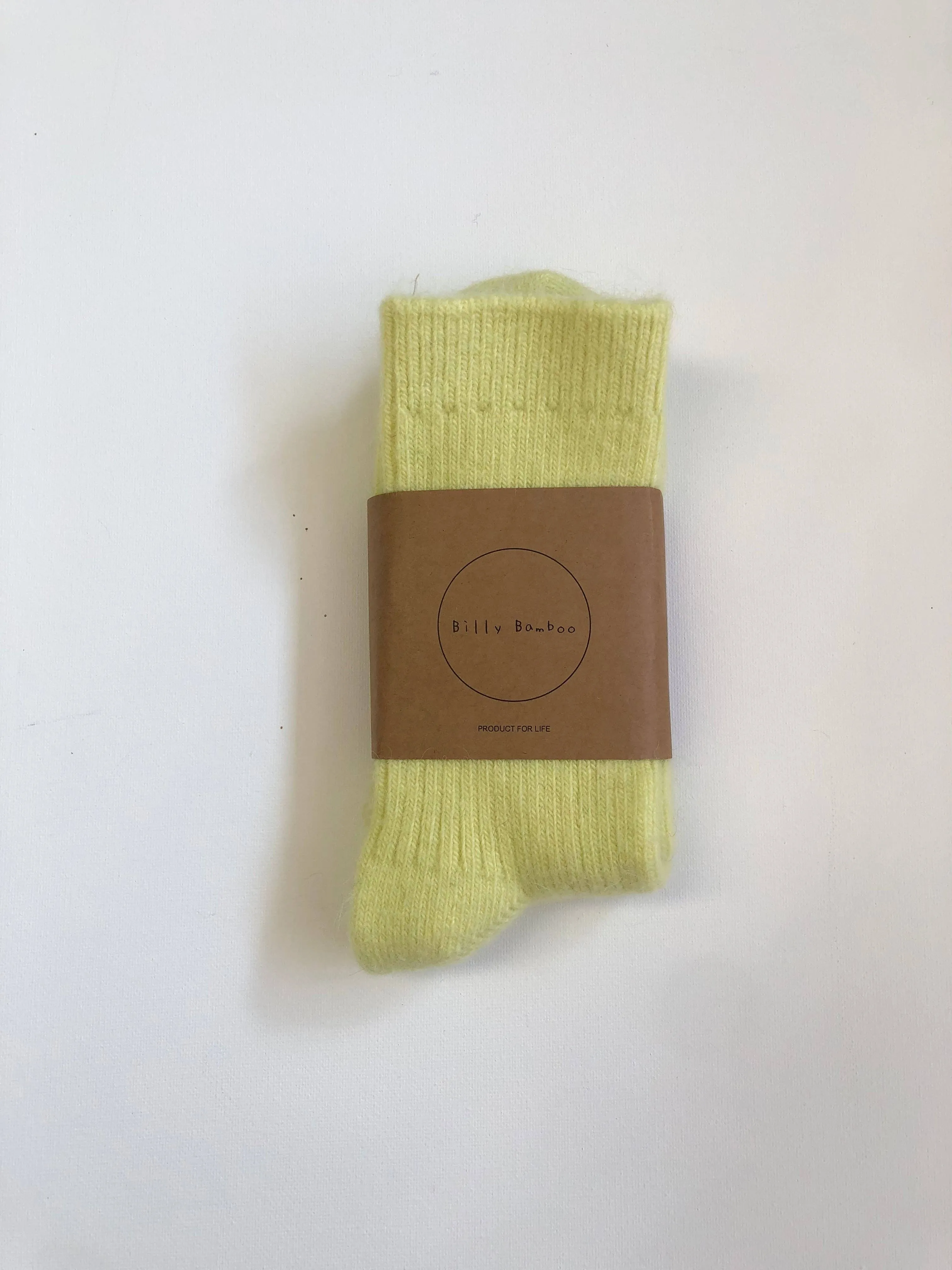 Billy Bamboo - ANGORA WOOL SOCKS - snow pastel