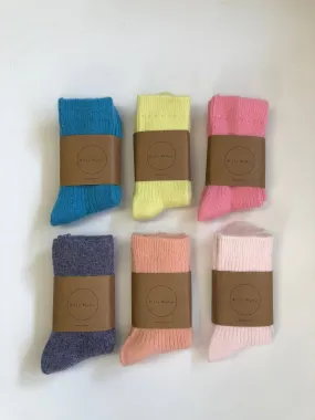 Billy Bamboo - ANGORA WOOL SOCKS - snow pastel