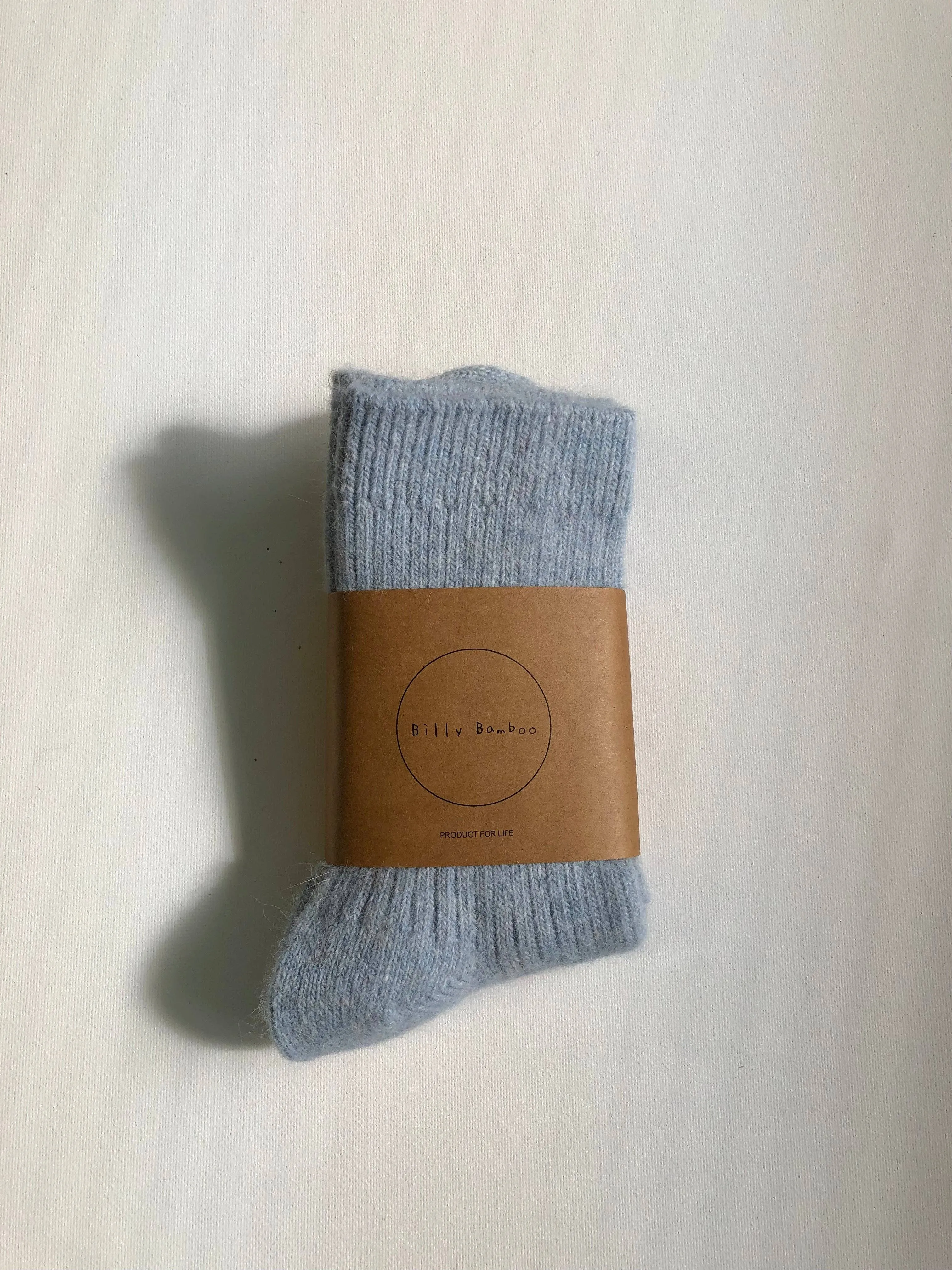 Billy Bamboo - ANGORA WOOL SOCKS - snow pastel