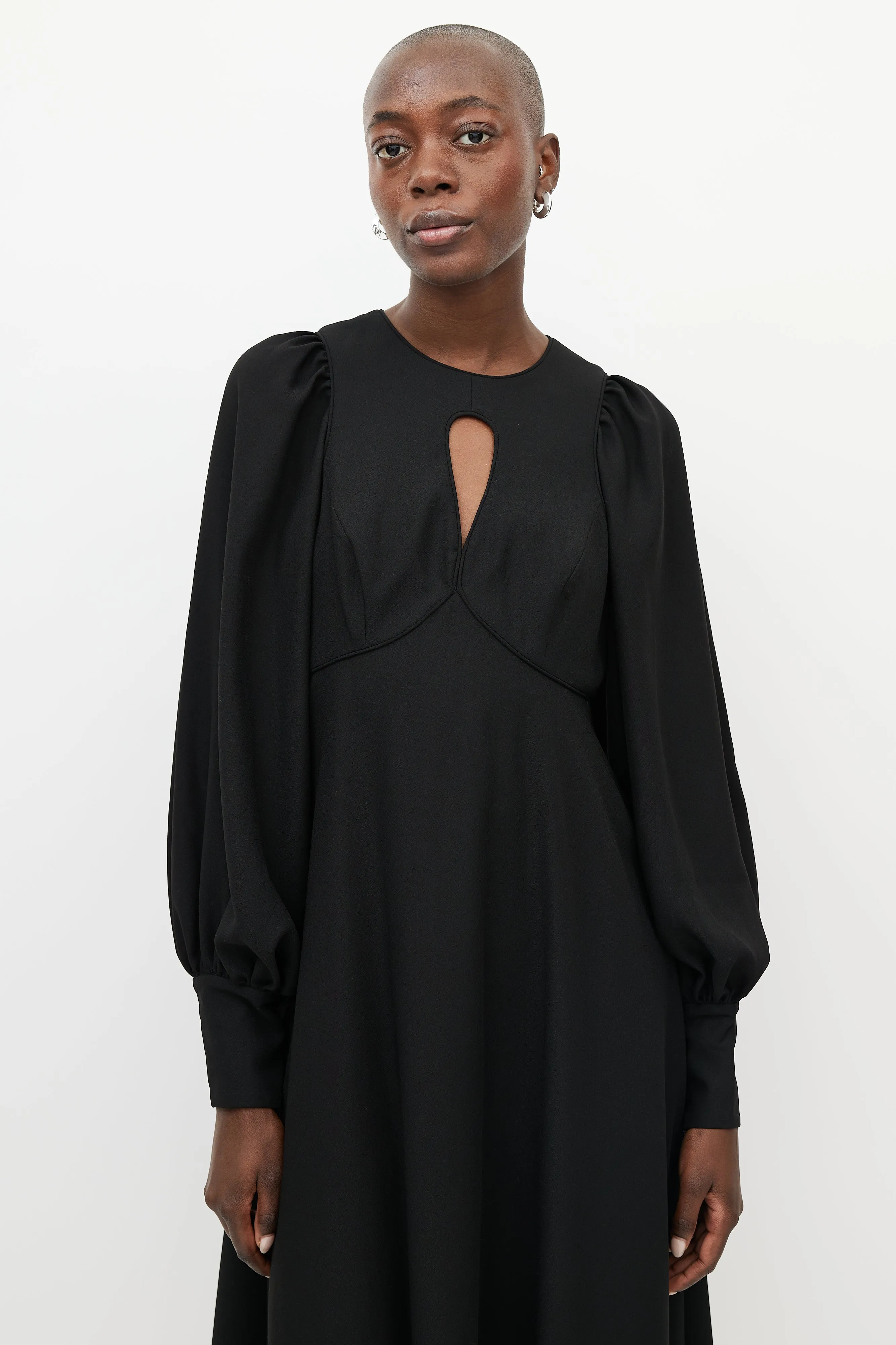 Black Keyhole Midi Dress