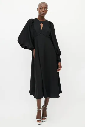 Black Keyhole Midi Dress