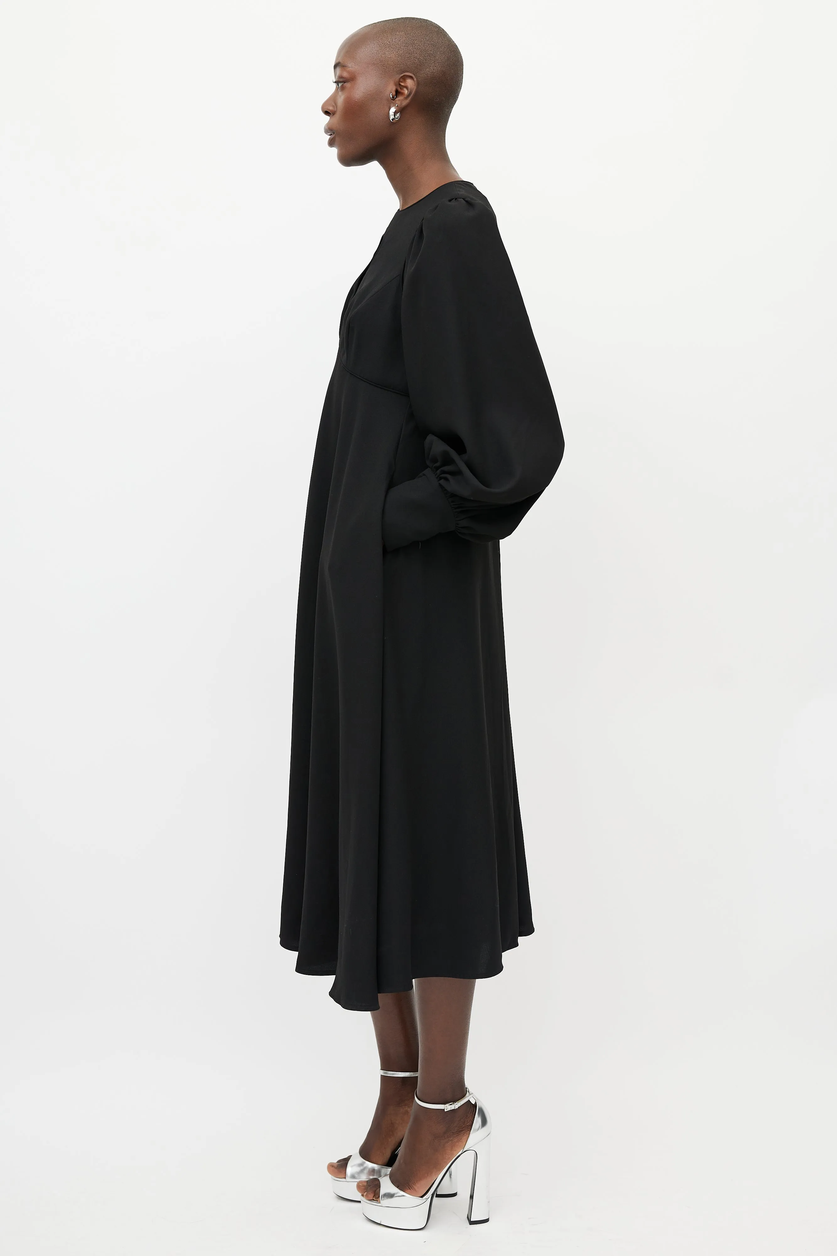 Black Keyhole Midi Dress
