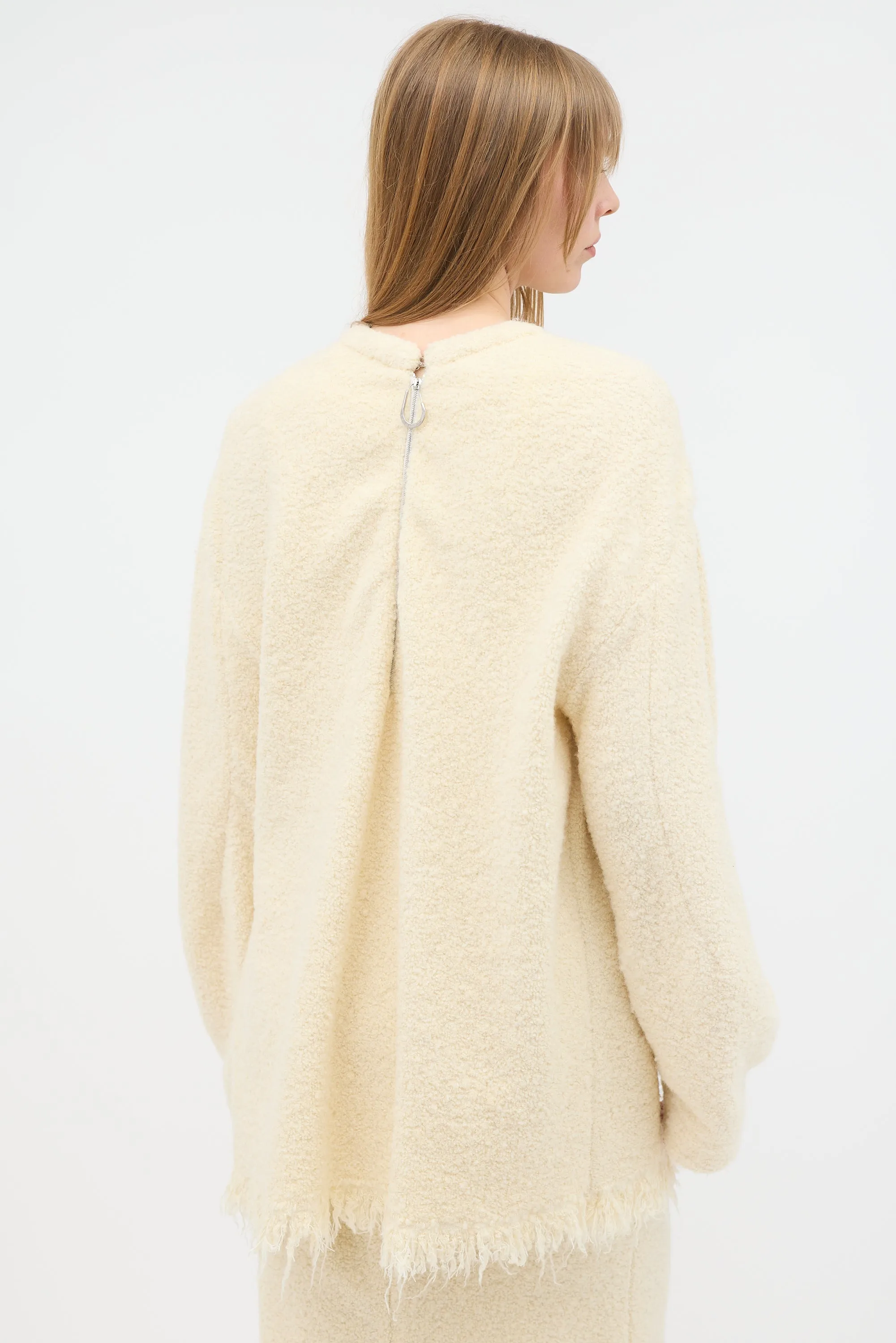 Boucle Frayed Sweater