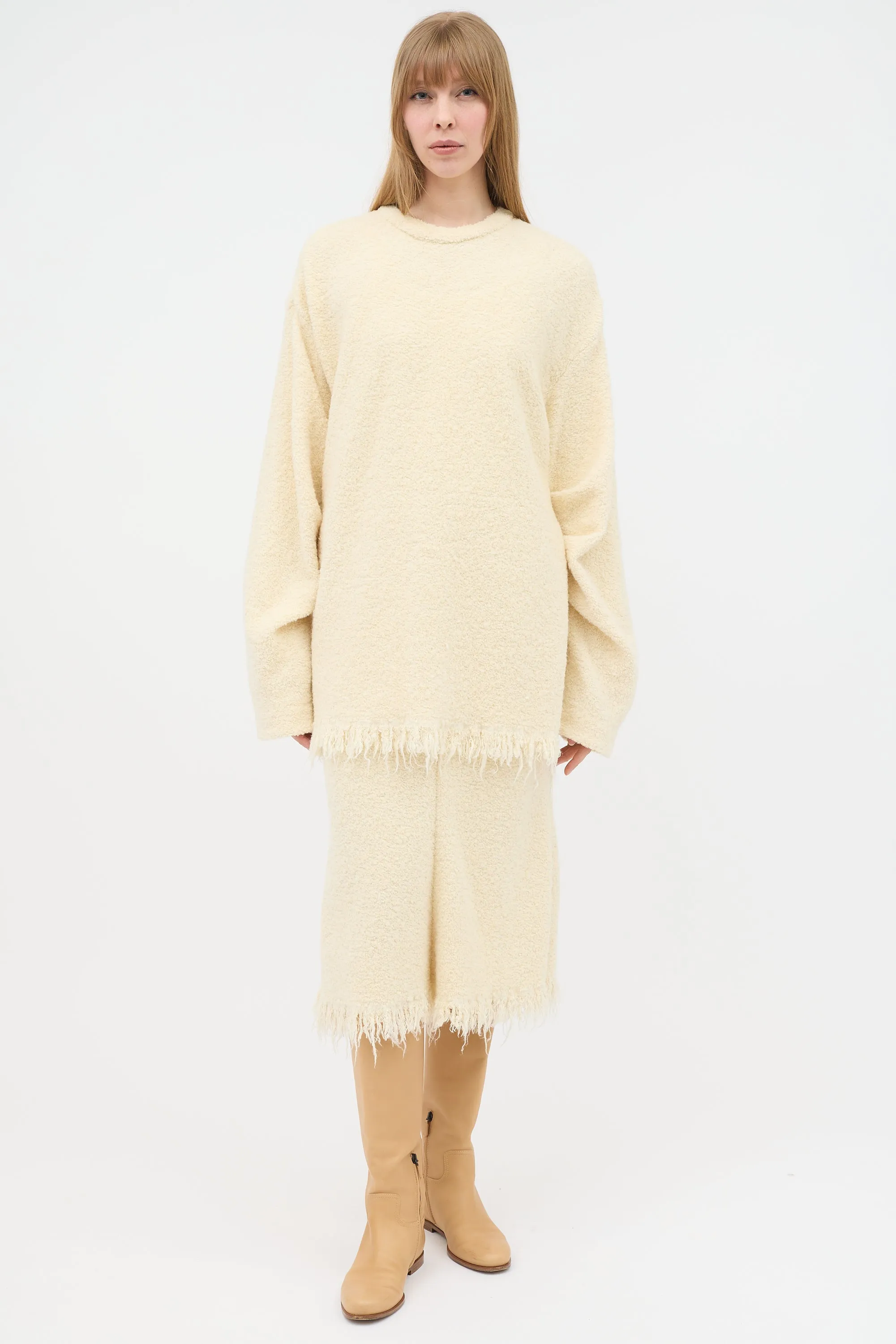 Boucle Frayed Sweater