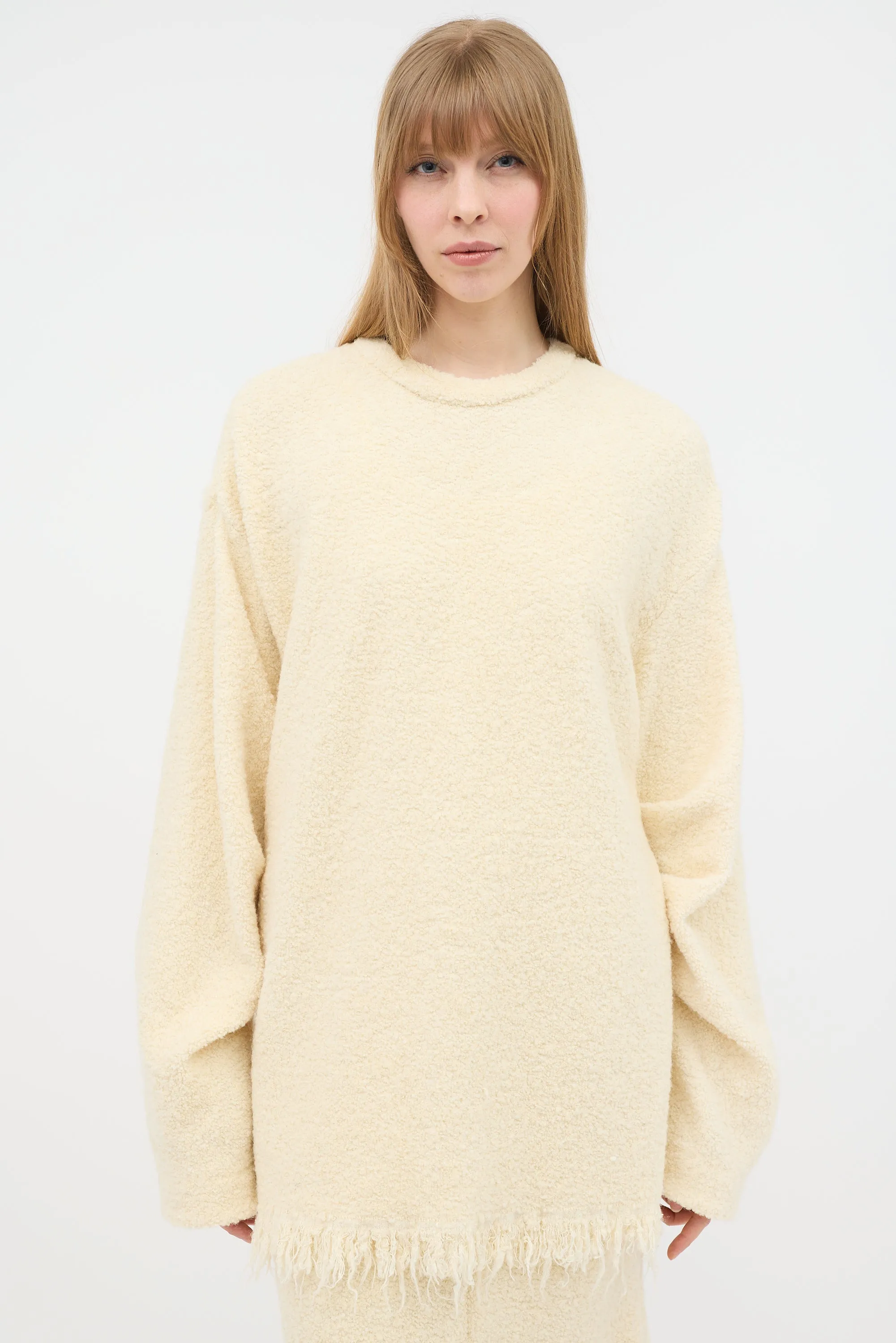 Boucle Frayed Sweater