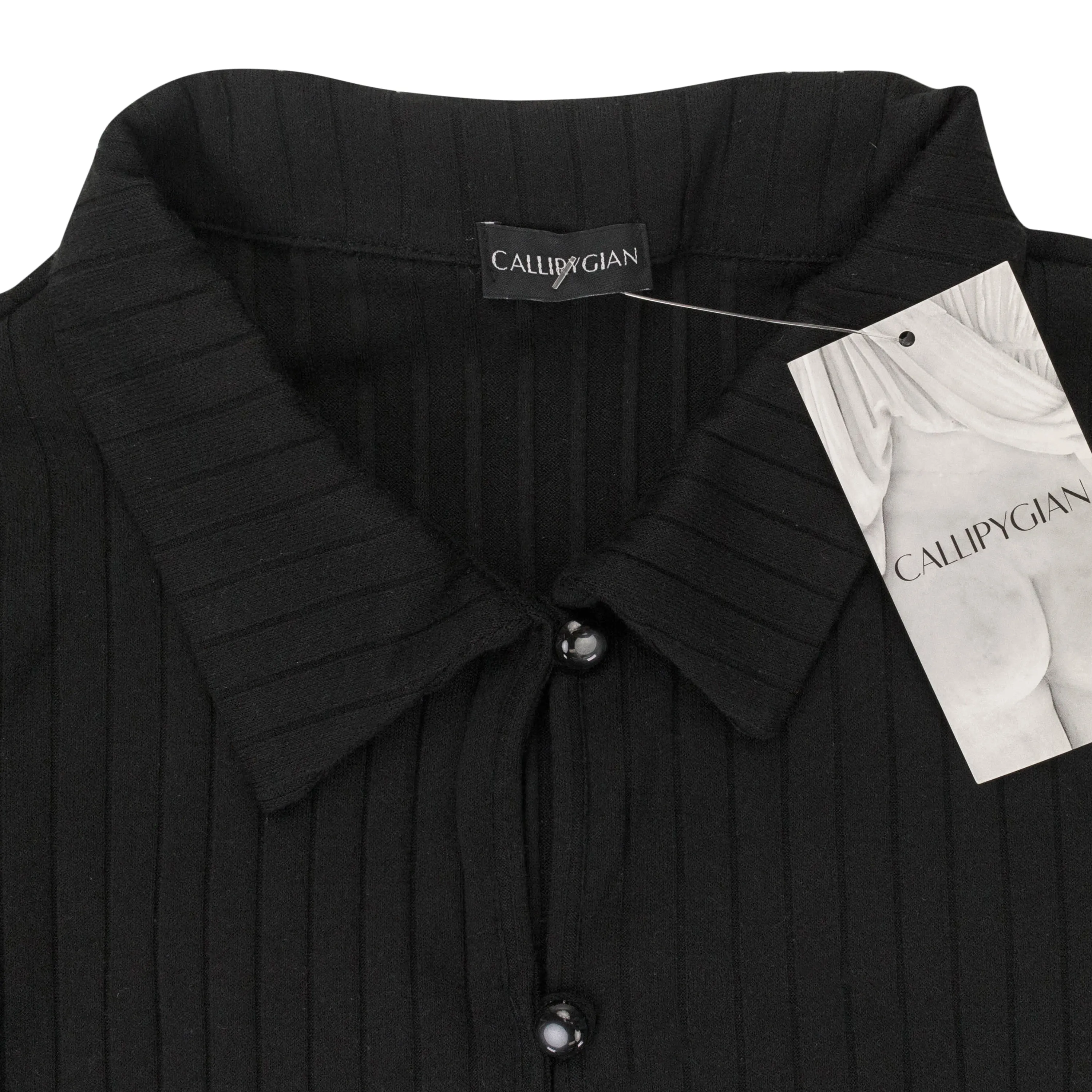 CALLIPYGIAN KEYHOLE BLACK CARDIGAN