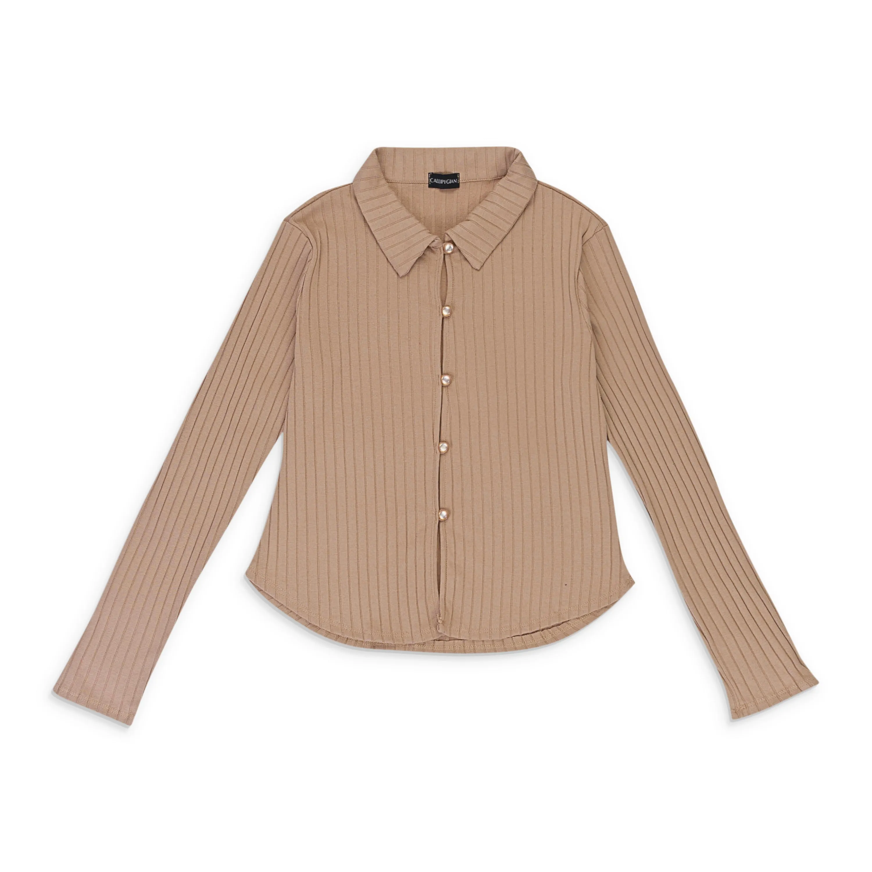 CALLIPYGIAN KEYHOLE TAN CARDIGAN