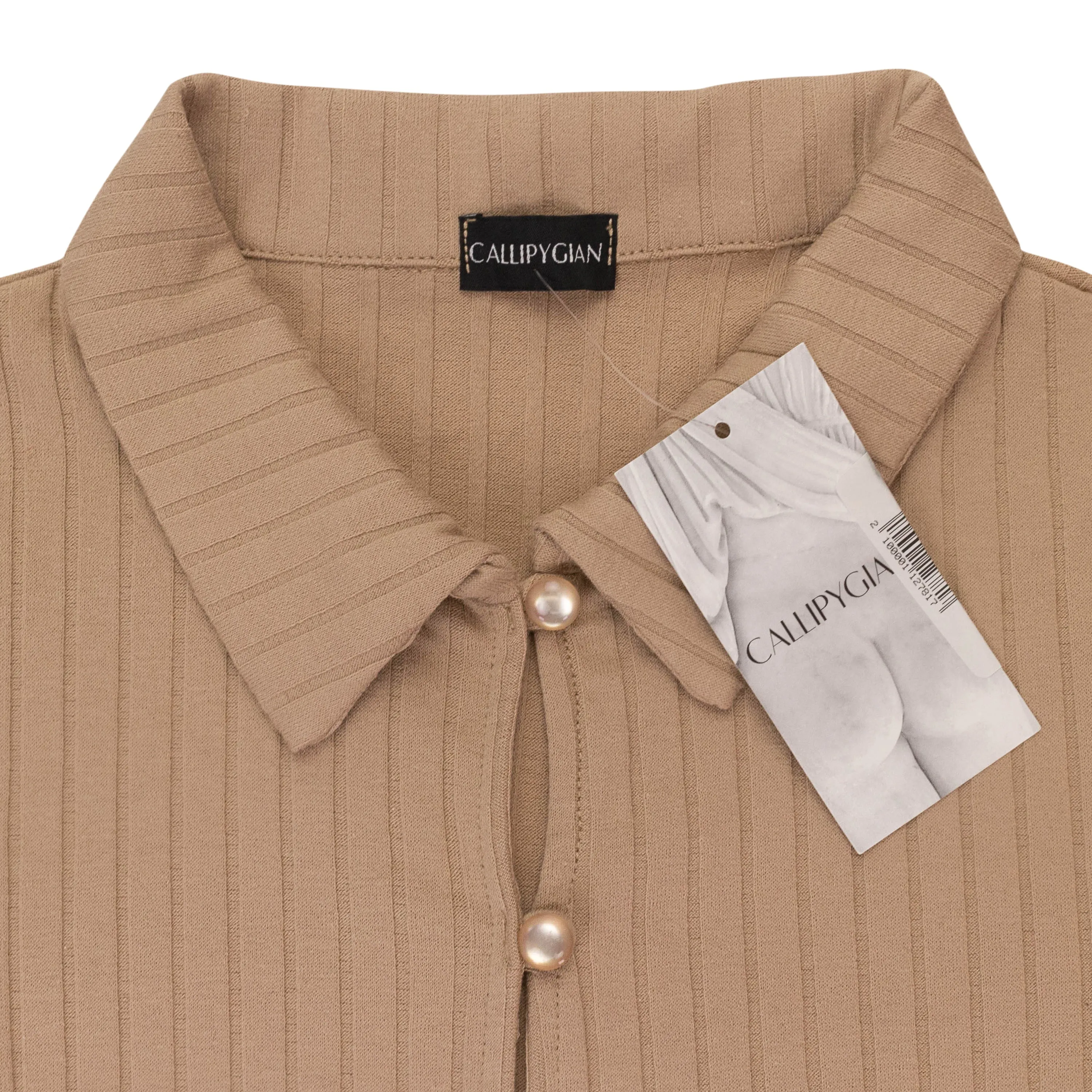 CALLIPYGIAN KEYHOLE TAN CARDIGAN