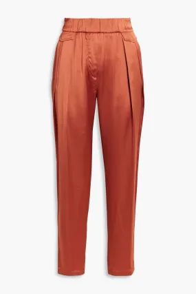 Charmeuse pleated tapered trousers FABIANA FILIPPI, copper