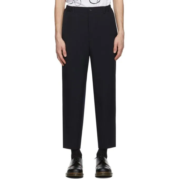Comme des Garcons Homme Deux Navy Oxford Yarn Trousers