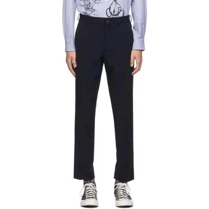 Comme des Garcons Homme Deux Navy Yarn Twill Trousers