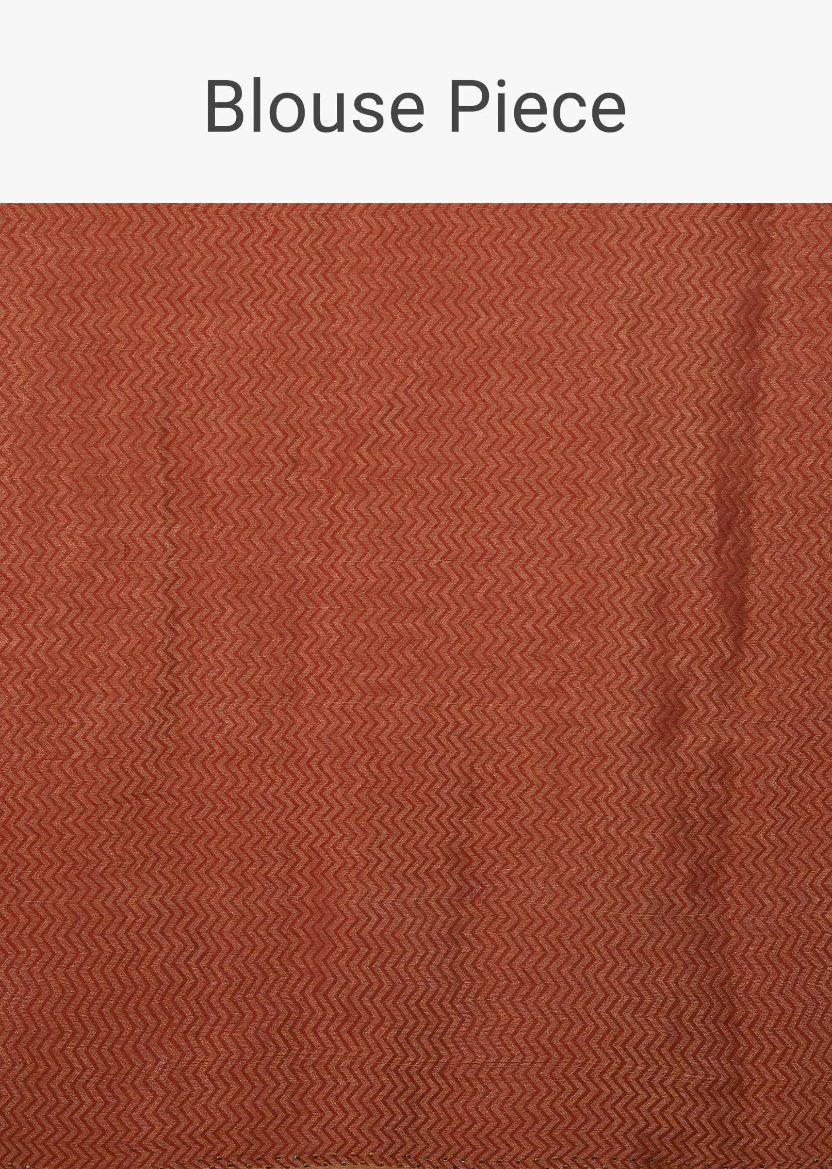 Firey Red Chiffon Saree With Zari Border And Brocade Weave