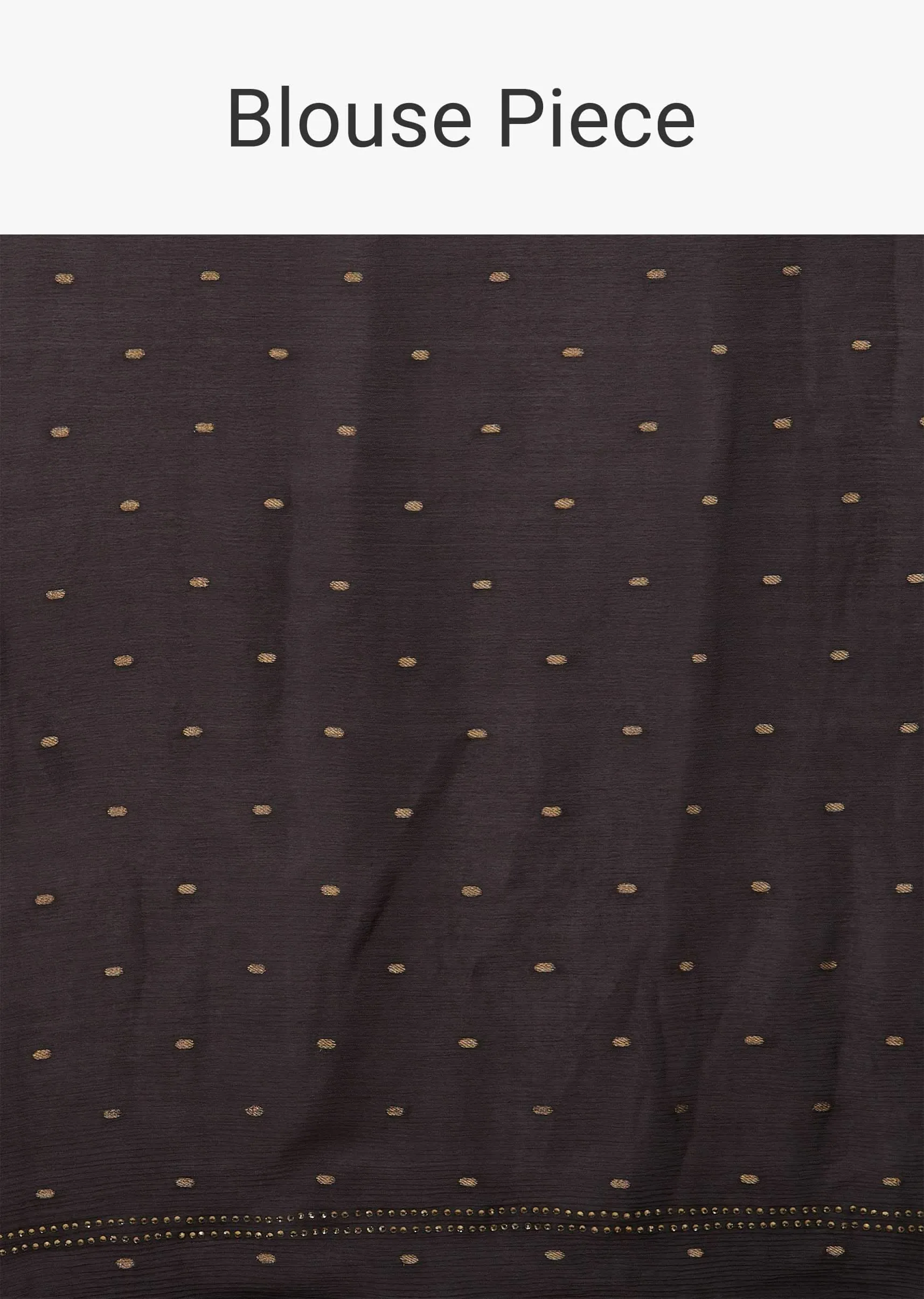 Fog Grey Chiffon Saree With Swarovski Stone Embellishments And Zari Border