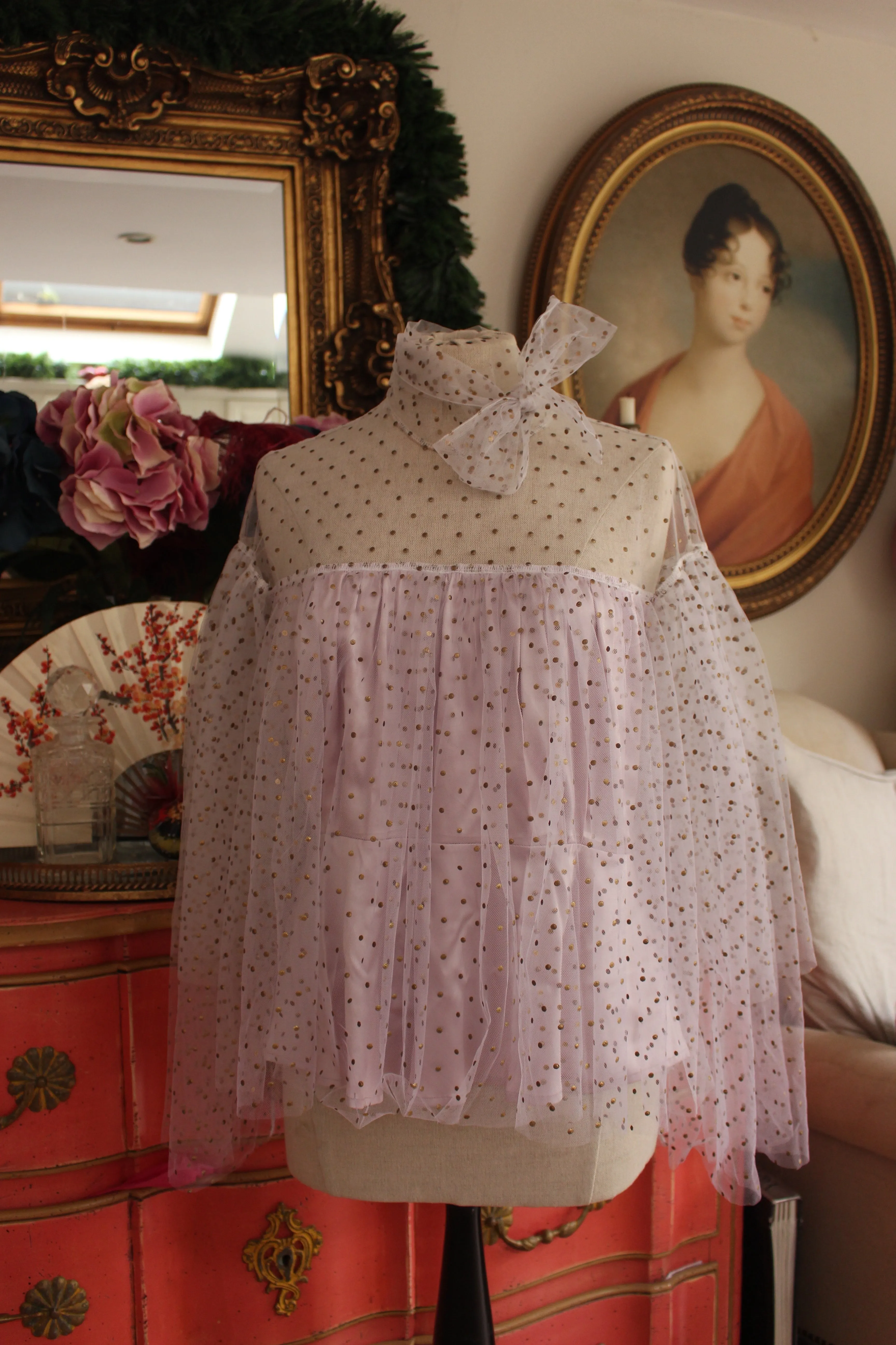 Gold Spect Chiffon Blouse