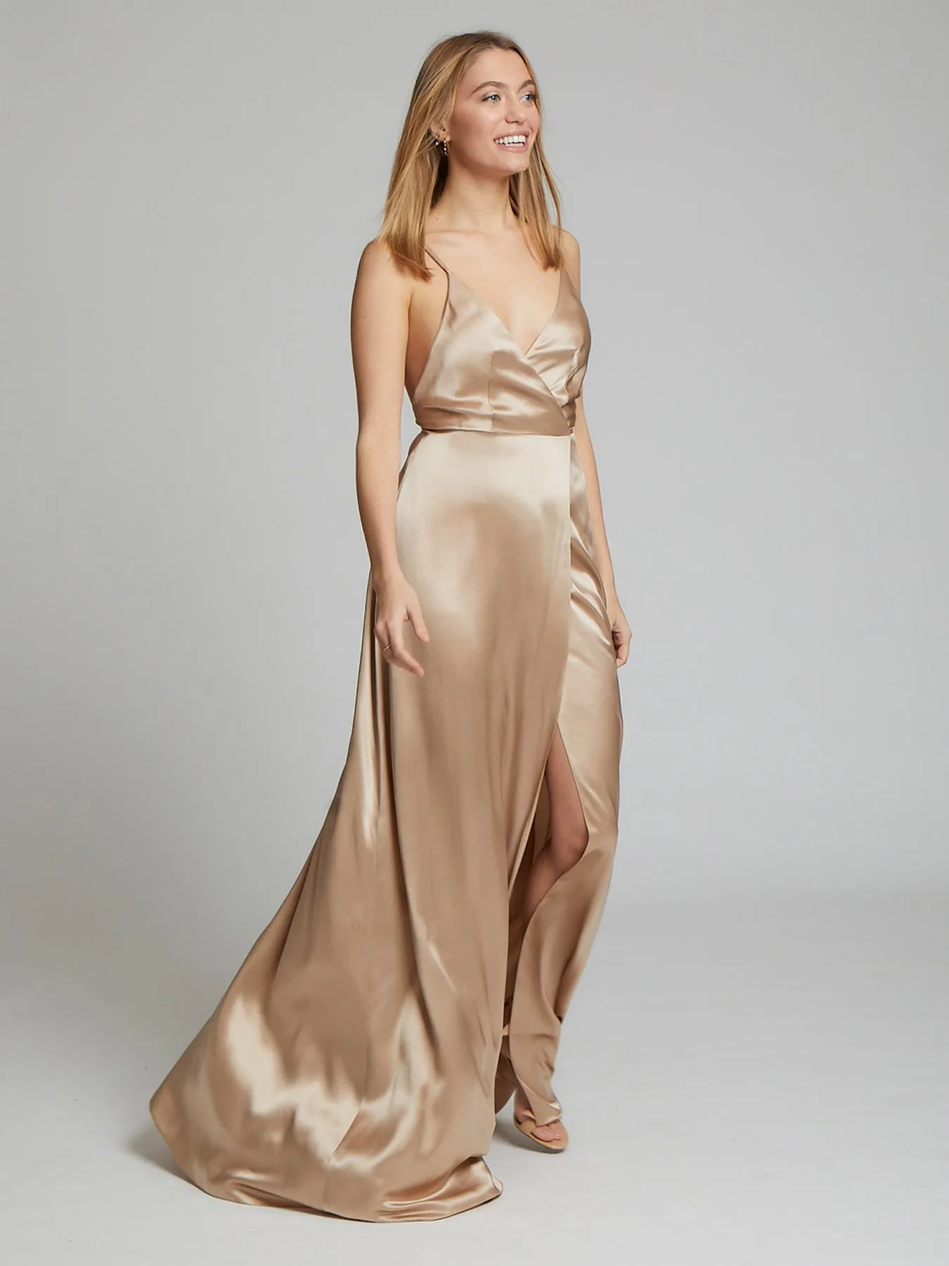 Grace champagne silk sample dress