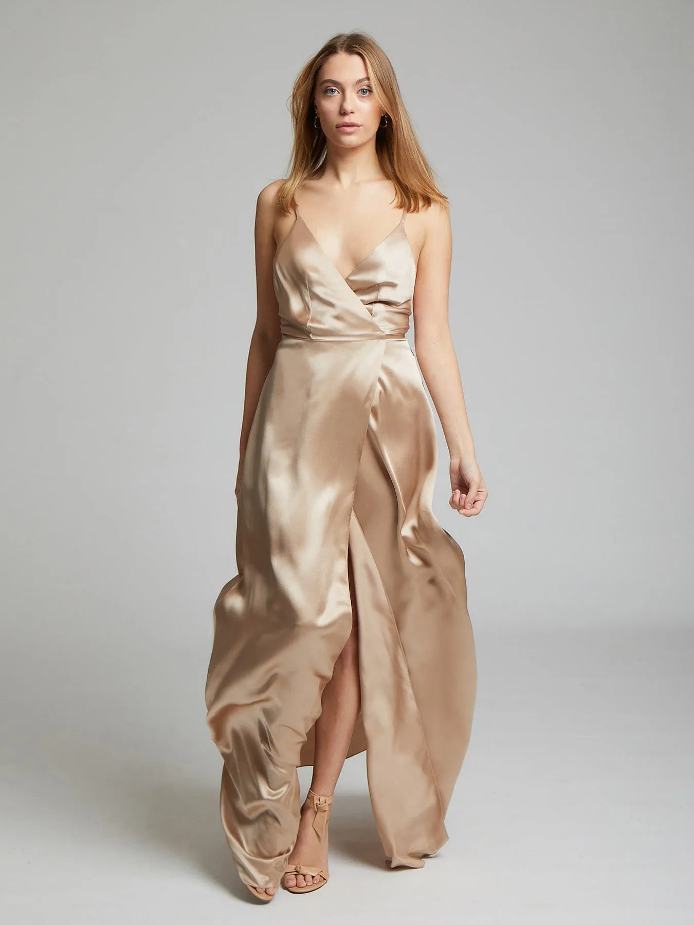 Grace champagne silk sample dress