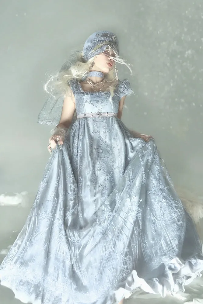 Gray Cathedral Empire Waist Dress Gothic Lolita JSK