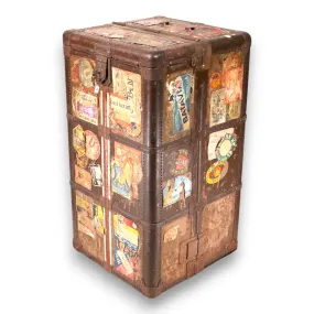Hartmann Cushion Top Gibraltarized Steamer Trunk Keys Decals Antique 1927