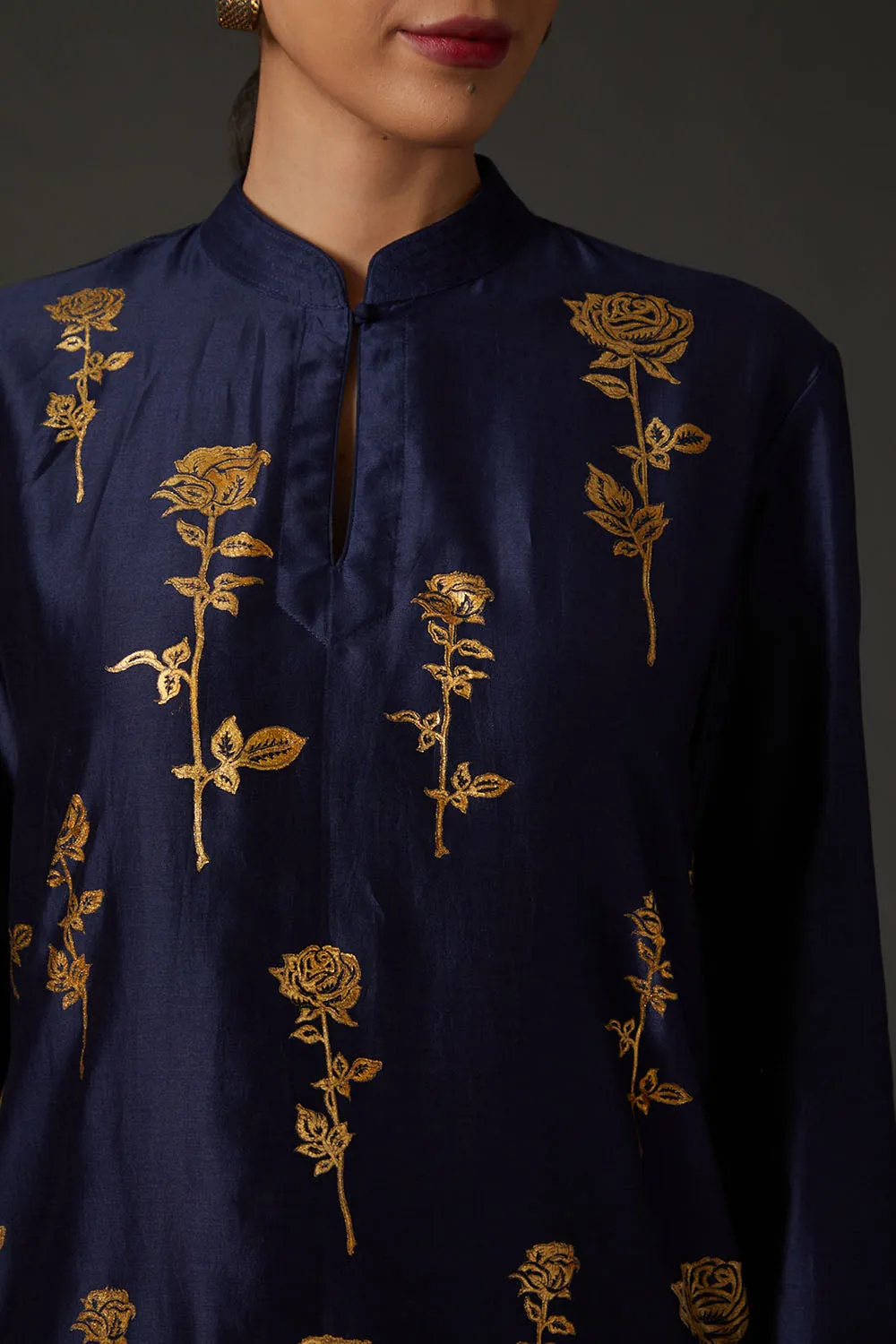 Indigo Blue Block Printed Kurta Set