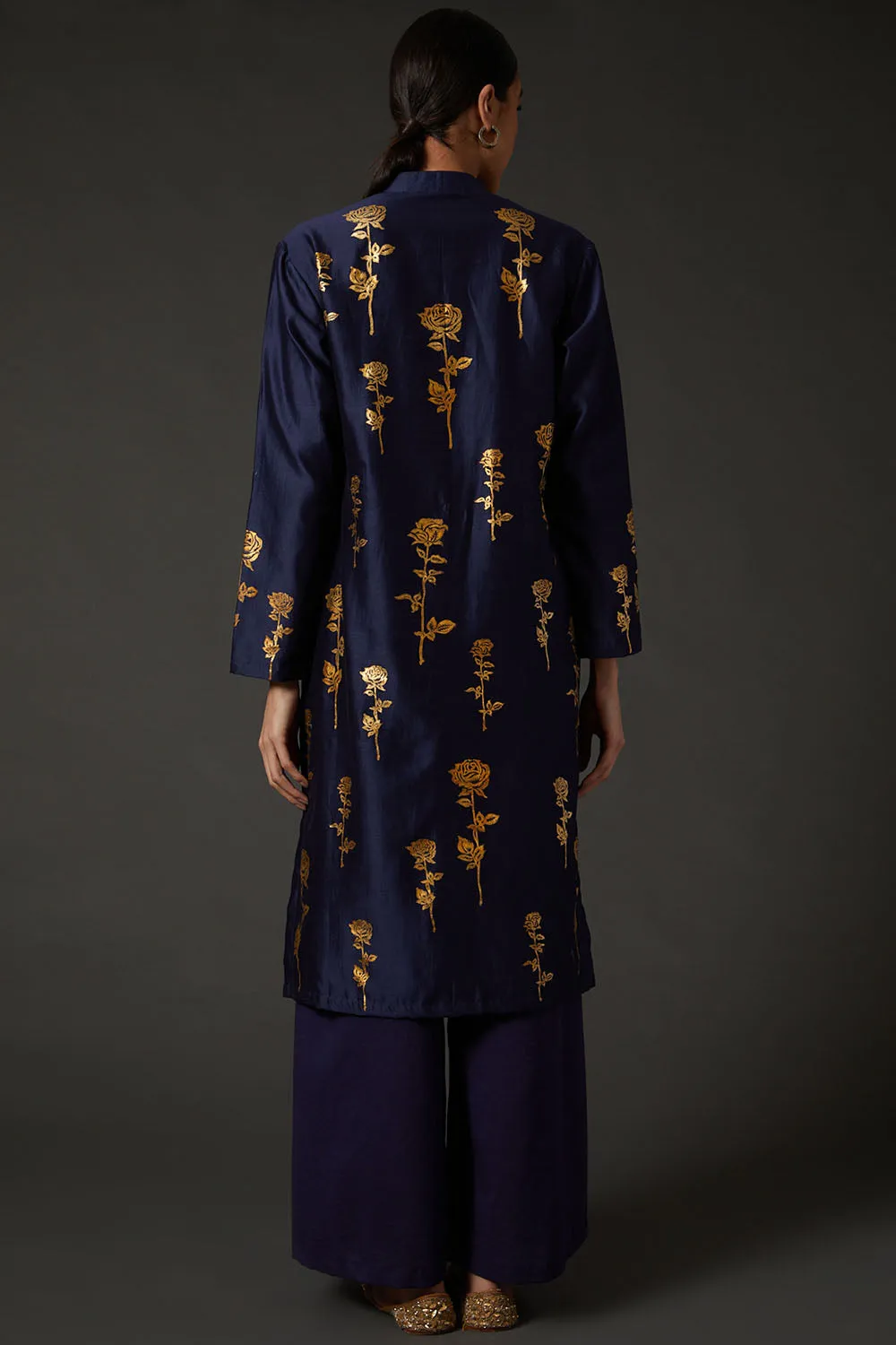 Indigo Blue Block Printed Kurta Set