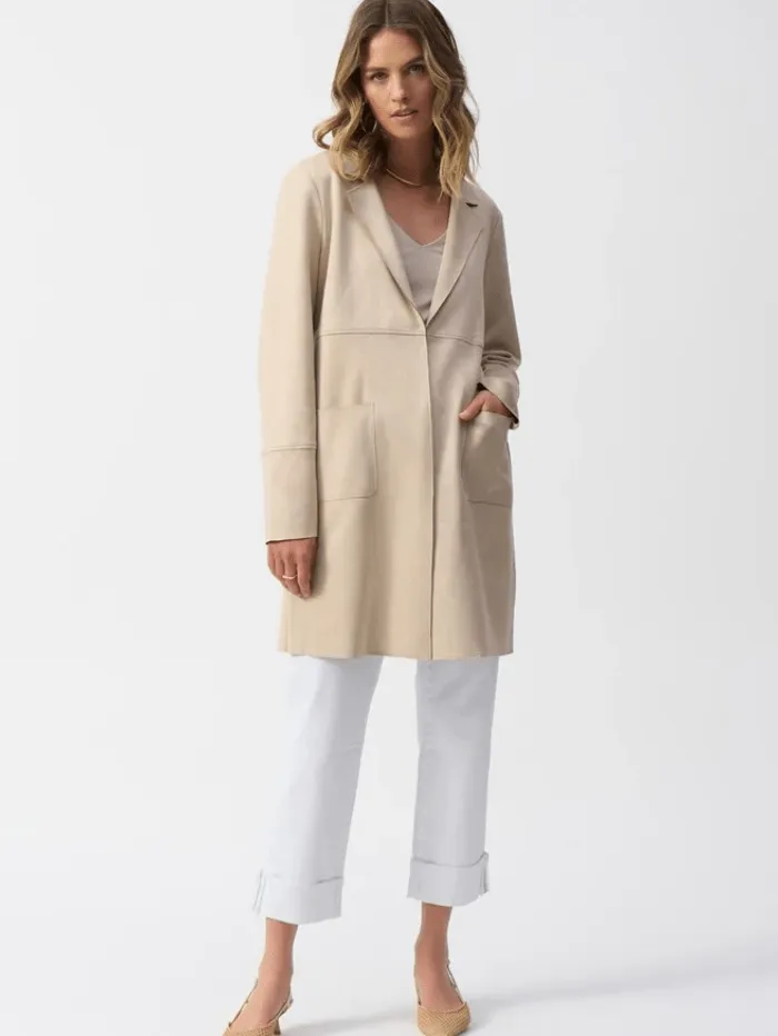 Joseph Ribkoff Women's Scuba Suede Straight Jacket 251941 Col 4370