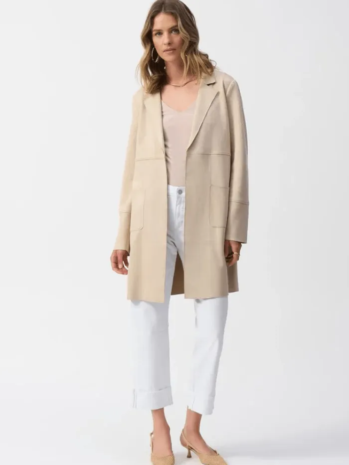 Joseph Ribkoff Women's Scuba Suede Straight Jacket 251941 Col 4370