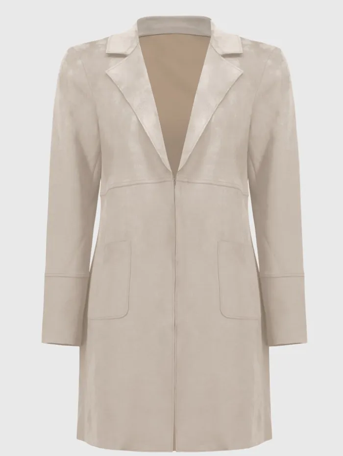 Joseph Ribkoff Women's Scuba Suede Straight Jacket 251941 Col 4370
