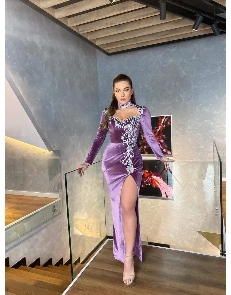 Luxury Violet Evening Gown