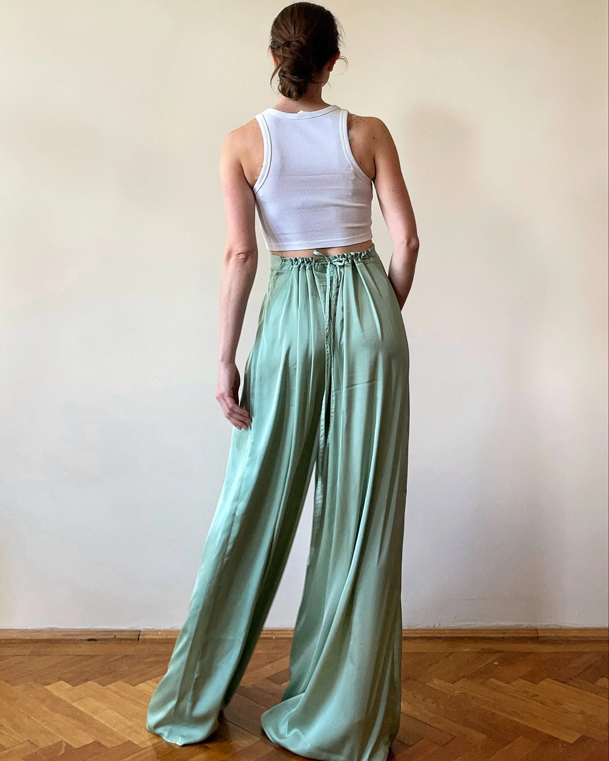 PALAZZO PANTS MINT GREEN