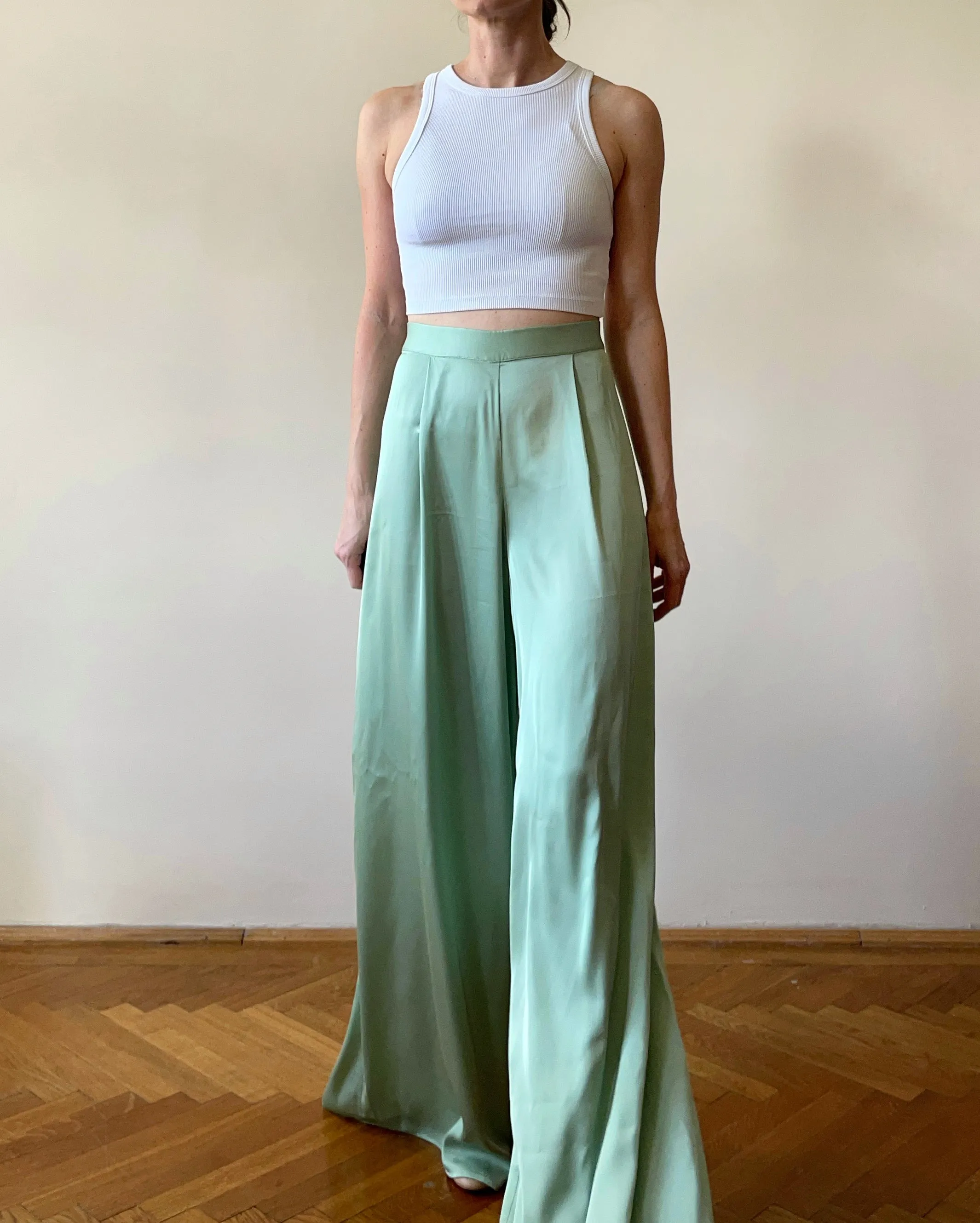 PALAZZO PANTS MINT GREEN