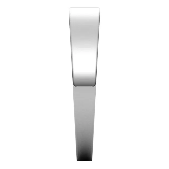 Platinum Flat Tapered Wedding Band, 4 mm Wide