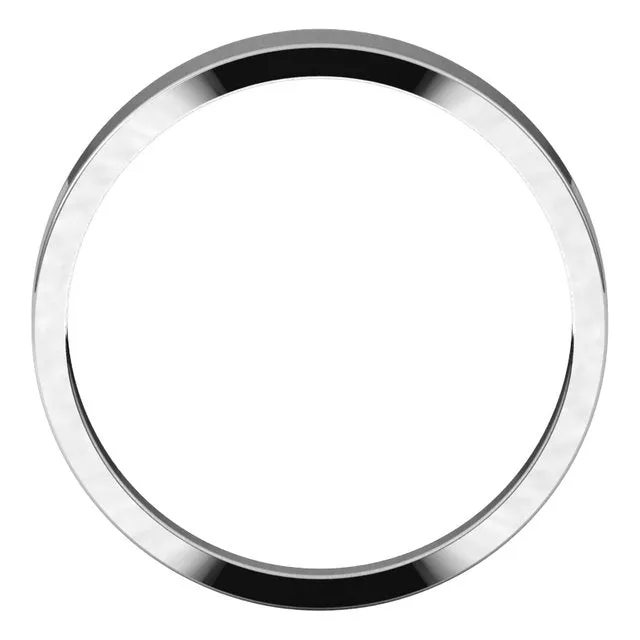 Platinum Flat Tapered Wedding Band, 4 mm Wide