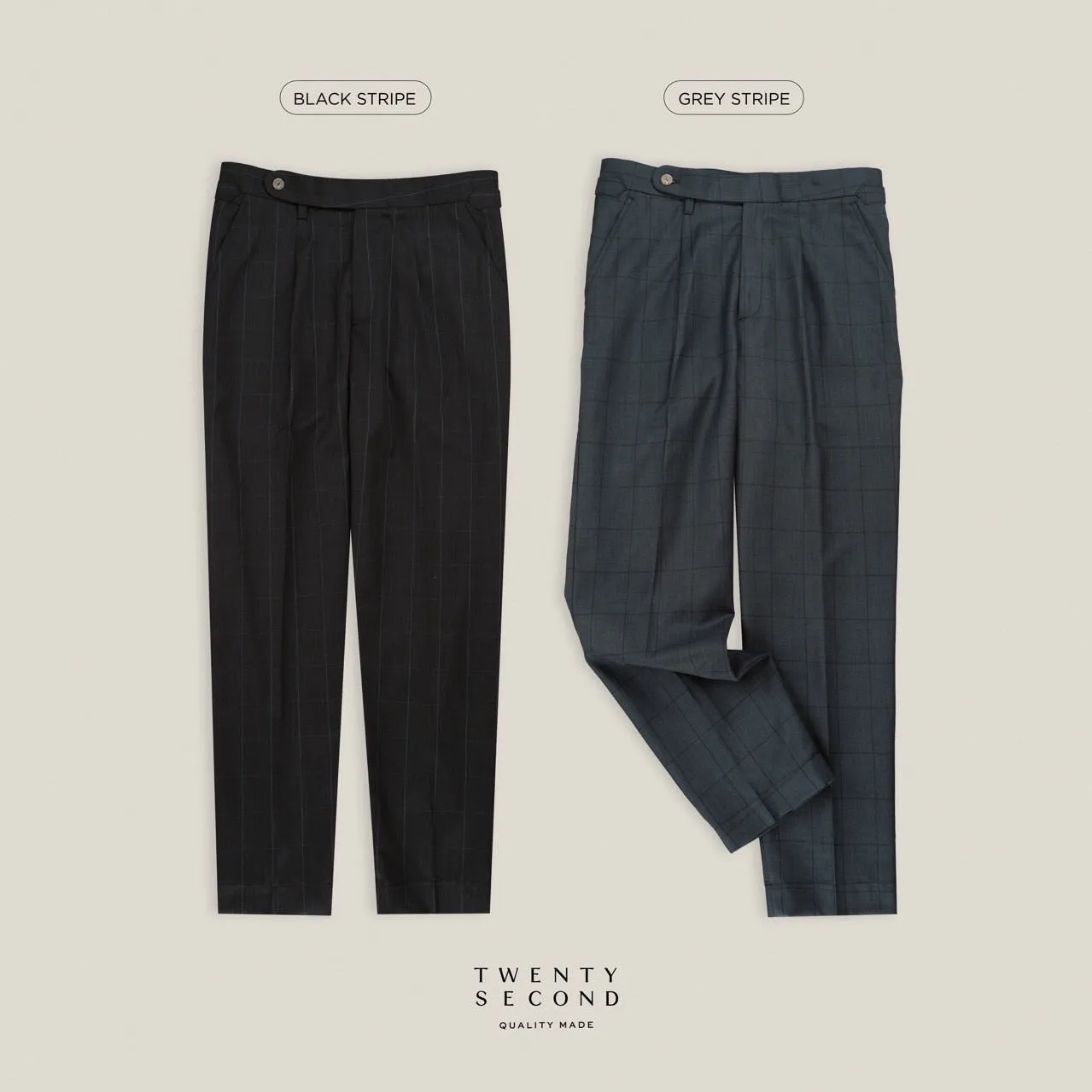 PLEATED WOOL BLEND TROUSERS - RED