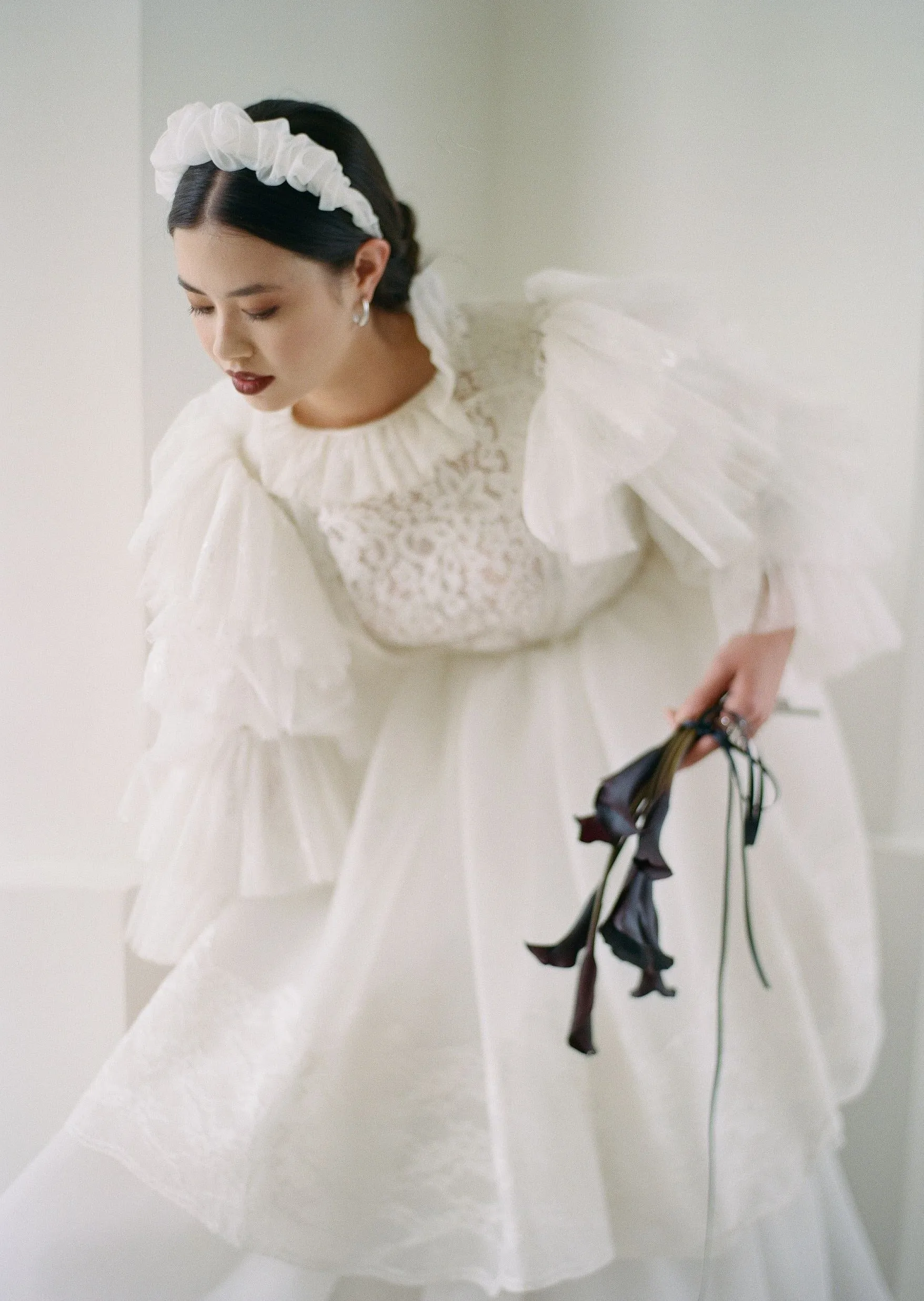 SHANNON Silk or Velvet Bridal Scrunchie Headband