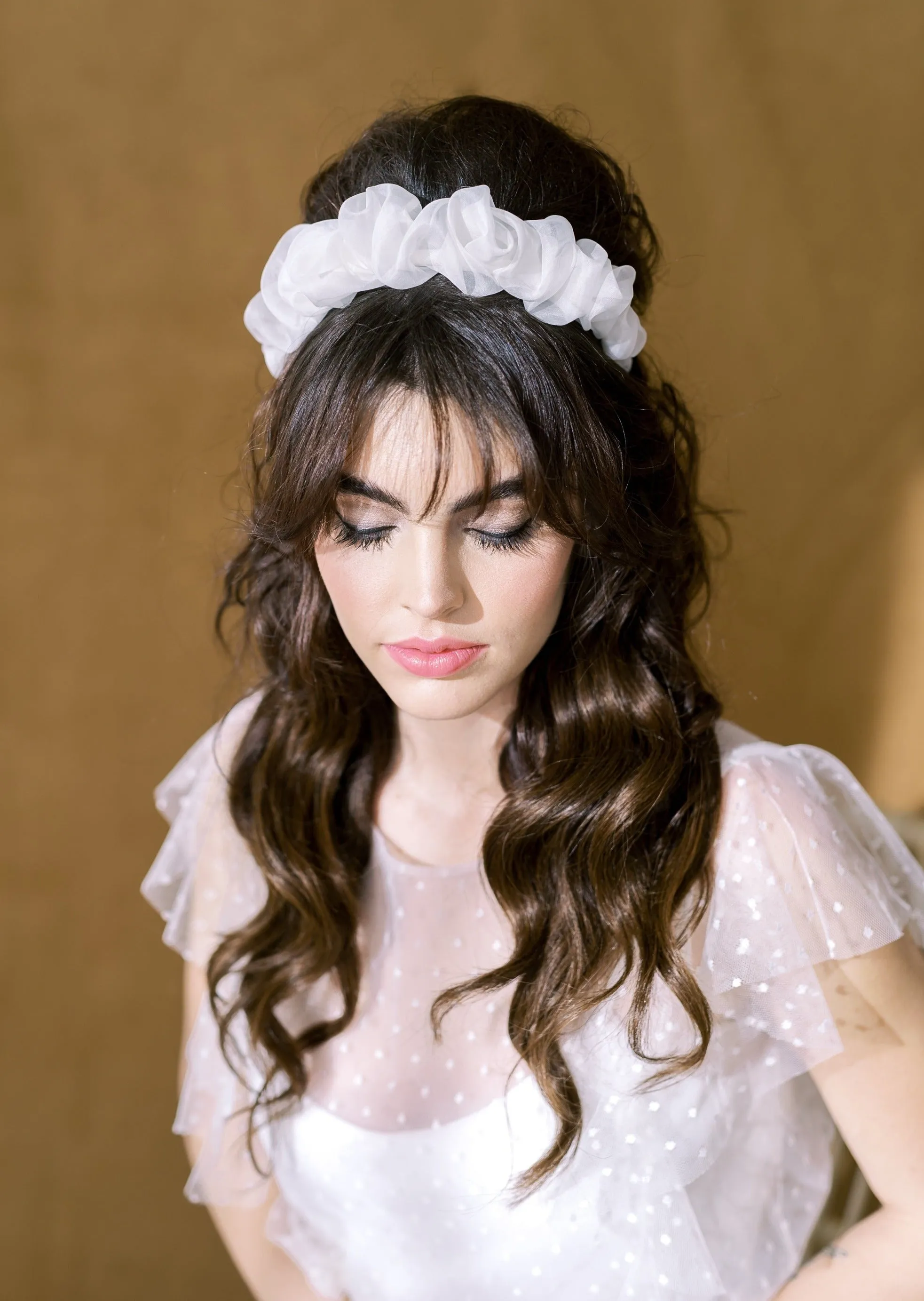 SHANNON Silk or Velvet Bridal Scrunchie Headband