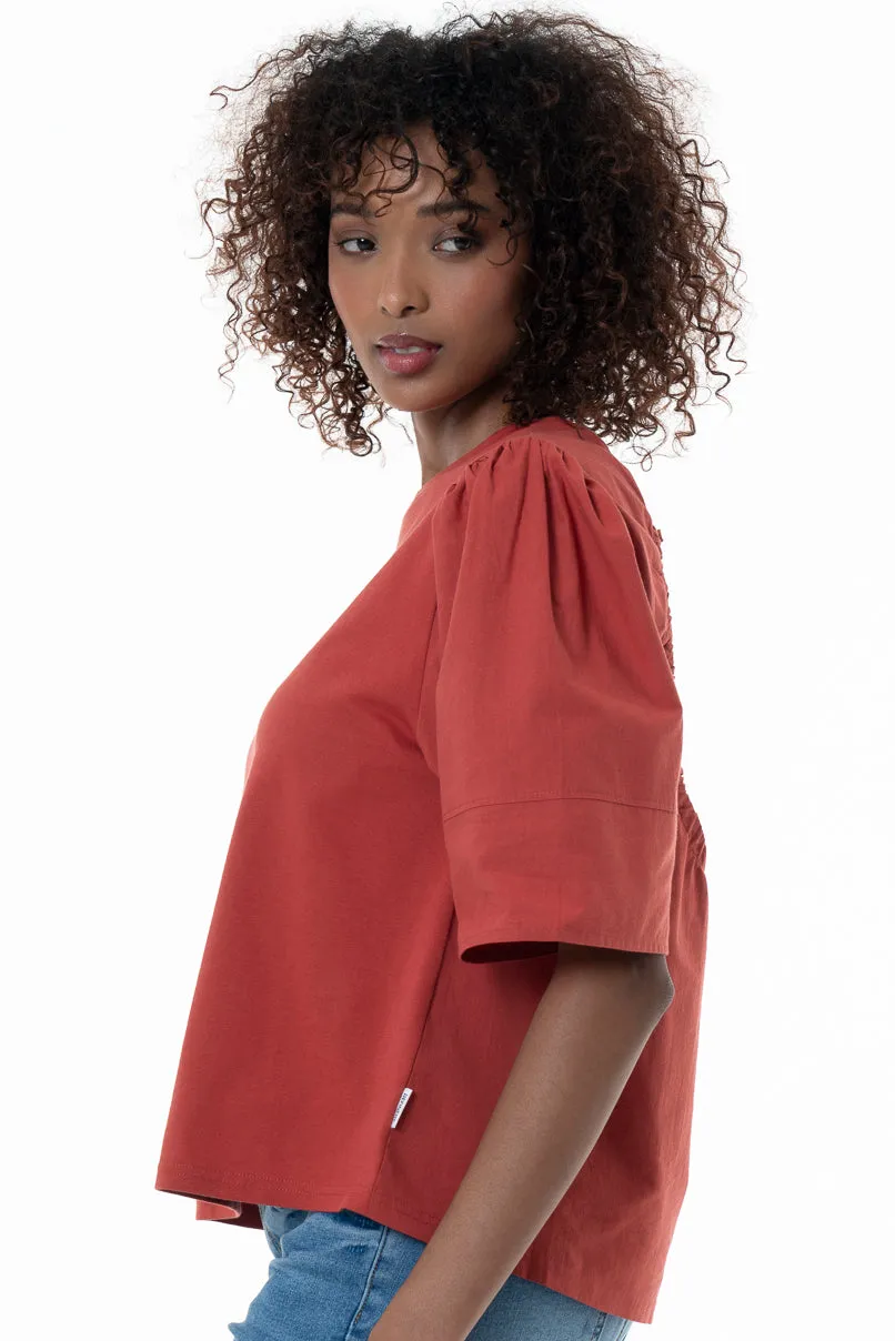 T-Shirt With Boxy Sleeves _ 154368 _ Red